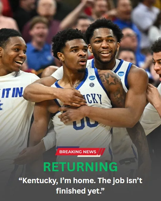 Cover Image for BREAKING: A five-star Kentucky Wildcats star has officially announced that he is withdrawing from the NBA Draft and returning to Kentucky for another season!