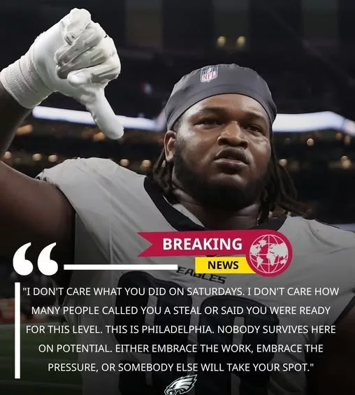 Cover Image for 🚨 TENSION IS BREWING INSIDE THE EAGLES LOCKER ROOM 👀🦅  Reports from offseason activities suggest Eagles star DT Jalen Carter delivered a fiery message to a rookie teammate after frustration reportedly surfaced over Philadelphia’s intense training environment. 😳🔥  Sources claim the rookie struggled with the demanding pace and physical expectations inside the Eagles’ system — and Carter apparently wasted no time making it clear what the standard is in Philadelphia. 💥  Some fans are calling it tough leadership. Others are wondering if early locker-room tension could become a bigger issue as the season approaches. 👀  One thing is certain: the Eagles’ culture under pressure remains as intense as ever… and not everyone may be ready for it. 🏈
