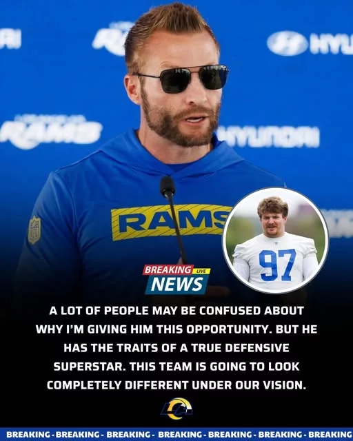 Cover Image for 🚨 A MAJOR SHIFT IS HAPPENING IN LOS ANGELES! 🚨 While most NFL fans are focused on star quarterbacks and blockbuster trades, Sean McVay may believe the Rams already have a future superstar hiding in plain sight. The 6’6″, 336-pound defensive force has quietly become one of the most intriguing young players on the roster—and he’s doing it on a team-friendly contract. Sources close to the organization say coaches are incredibly high on his development, with some believing he has the potential to become one of the NFL’s elite nose tackles. His combination of size, strength, and surprising athleticism has reportedly turned heads throughout the building. Now Rams fans are wondering if Los Angeles has discovered the next dominant centerpiece of its defensive line—and perhaps one of the biggest bargains in football.