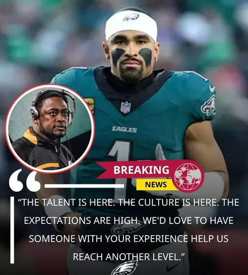 Cover Image for 🚨 BREAKING: MIKE TOMLIN TO PHILADELPHIA?! 🚨 The NFL world is buzzing after reports surfaced suggesting that Mike Tomlin could be headed to the Eagles in a defensive consultant role—and the person reportedly driving the push is none other than Jalen Hurts. According to growing speculation, Hurts played a major role in recruiting one of the most respected coaching minds in football to Philadelphia. If the move becomes reality, the Eagles would not only add decades of leadership and defensive expertise to their staff but also send a powerful message to the rest of the league that they are doing everything possible to bring another championship to the city. Could this be the boldest move Philadelphia has made in years? Fans across the NFL are waiting for answers.