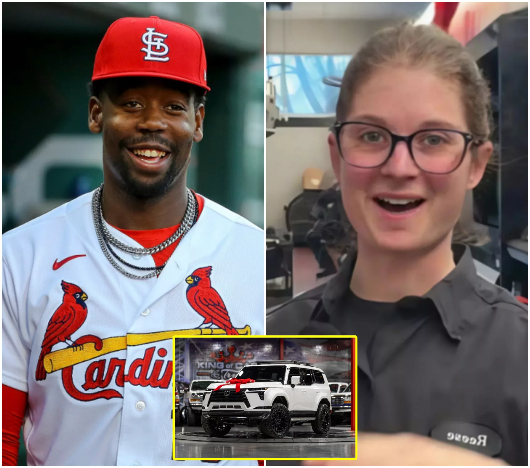 Cover Image for St. Louis Cardinals Rising Star Jordan Walker Helps Struggling Stadium Janitor with a Flat Tire — The Next Day, a White SUV Showed Up at Her House!