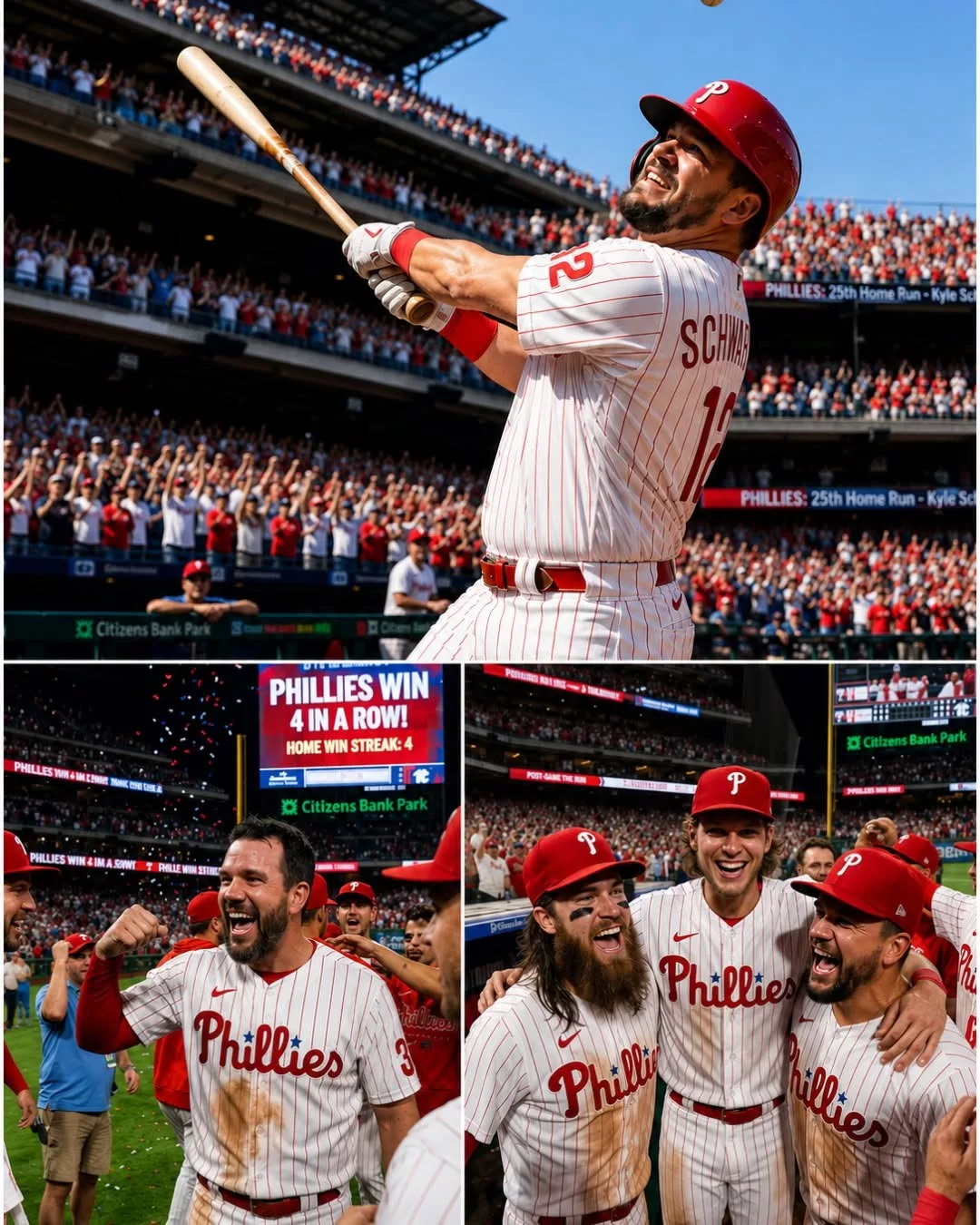 Cover Image for PH.💥 BREAKING NEWS: Schwarber’s 25th home run, Marsh’s 4th consecutive home run, Phillies annihilate Marlins 8-2! ⚡