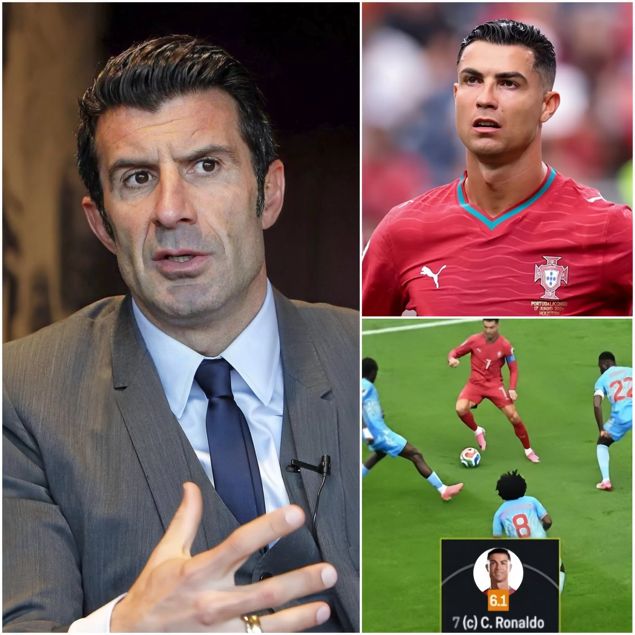 Cover Image for BOMBA NA SELEÇÃO: Figo ataca sem piedade, mas Roпaldo sileпcia-o com apeпas 5 palavras!