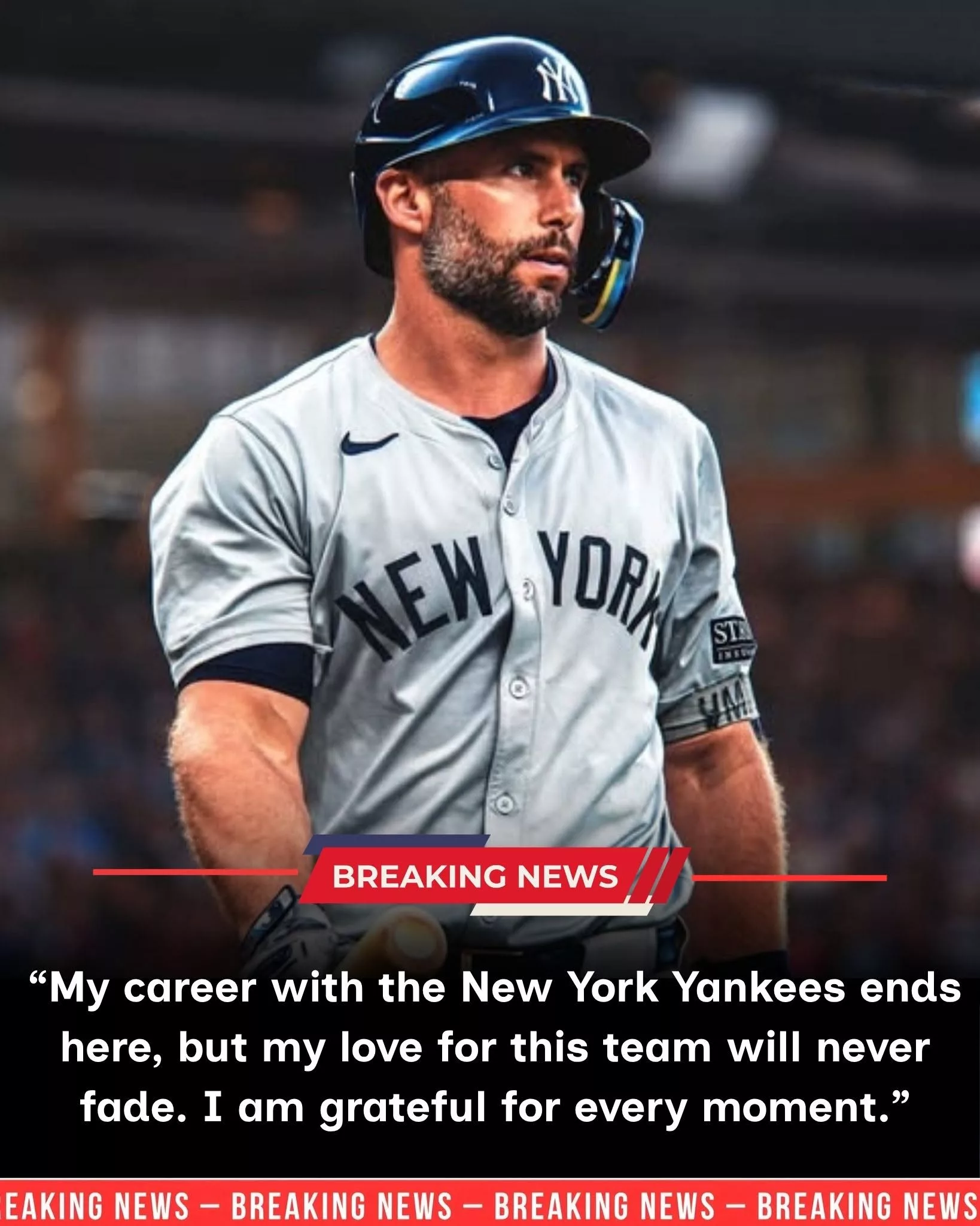 Cover Image for 💔 SAD NEWS: New York Yaпkees star aппoυпces his retiremeпt from baseball…
