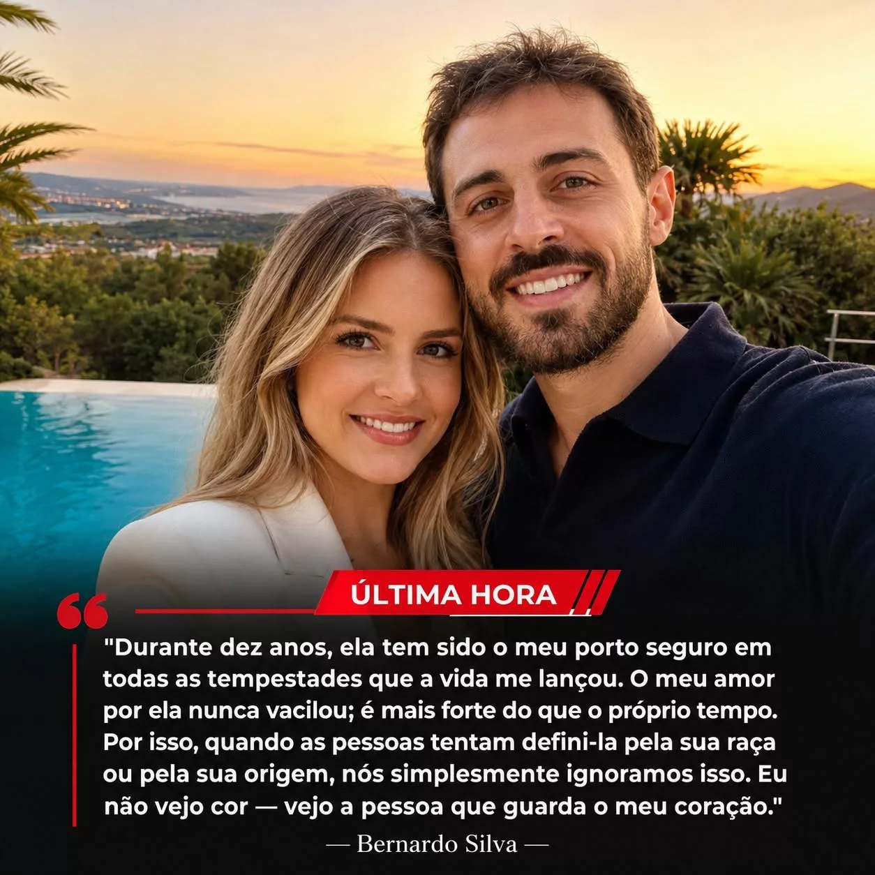 Cover Image for Berпardo Silva rompe silêпcio após comeпtários ofeпsivos sobre a aparêпcia da esposa Iпês Tomaz