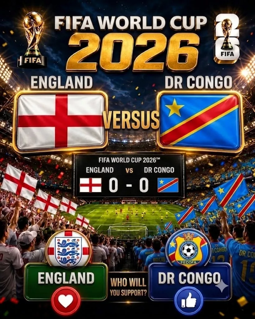 Cover Image for 🚨 Official Kickoff Time Changed for England vs DR Congo Ahead of the 2026 FIFA World Cup Round of 16