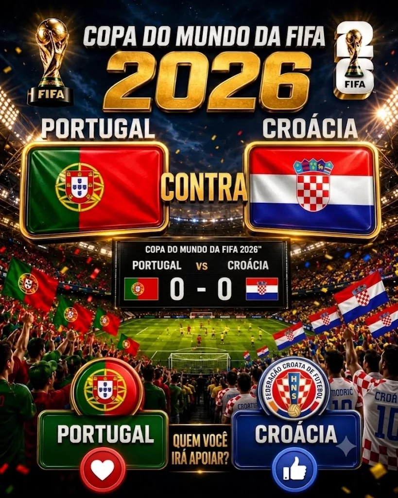 Cover Image for 🚨 Mudança no Horário do Portugal 🇵🇹 vs Croácia 🇭🇷 Aumenta a Expectativa para os Oitavos de Final do Mundial 2026