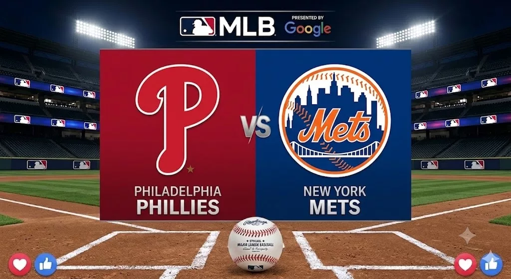 Cover Image for HOW TO WATCH 🚨: Philadelphia Phillies vs. New York Mets — Game Time Confirmed as Phillies Prepare for a Crucial NL East Battle