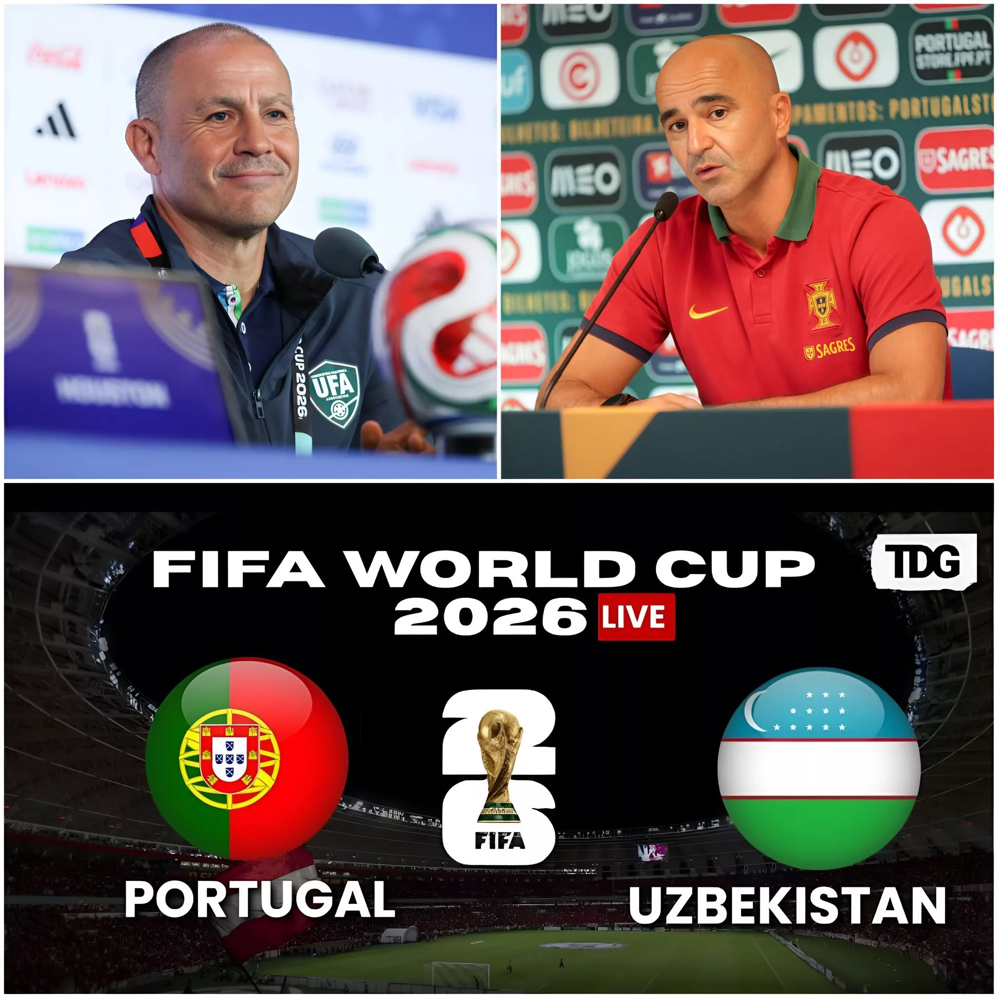Cover Image for GUERRA DE PALAVRAS EXPLODE ANTES DE PORTUGAL vs UZBEQUISTÃO: CANNAVARO E MARTÍNEZ CRIAM TENSÃO ABSOLUTA NA ANTEVISÃO DO MUNDIAL