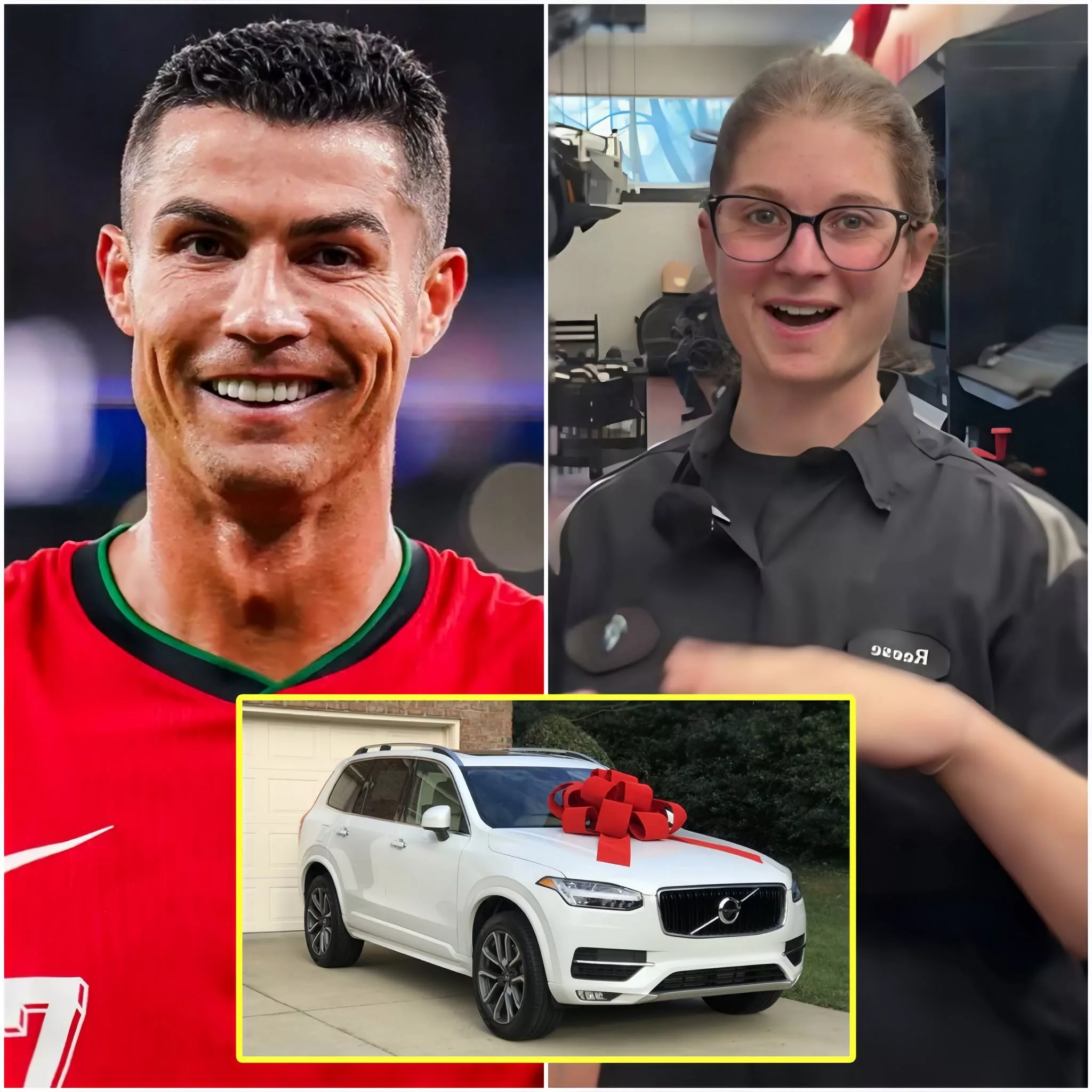 Cover Image for “Uma Zeladora de Estádio em Lisboa Ajuda Cristiano Ronaldo com um Pneu Furado — No Dia Seguinte, um SUV Branco Apareceu na Porta da Sua Casa!” ⚽🚗