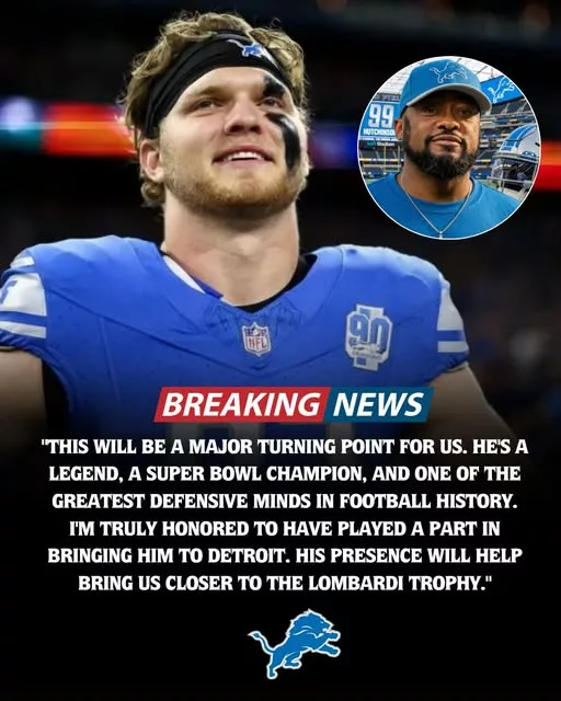 Cover Image for 🚨 BREAKING: DETROIT JUST GOT THE NFL’S ATTENTION! 🚨 Reports claiming that Mike Tomlin is heading to the Lions in a defensive consultant role have sent shockwaves across the league, but the most surprising detail may be Aidan Hutchinson’s reported involvement behind the scenes. According to the buzz, Hutchinson played a major role in convincing one of football’s most respected minds to join Detroit’s quest for a Super Bowl. If true, the move would instantly add championship experience, elite leadership, and decades of football knowledge to an organization already viewed as one of the NFC’s top contenders. Lions fans are already imagining what Tomlin’s presence could mean for a defense loaded with young talent and sky-high expectations. Did Hutchinson really help pull off one of the boldest moves in franchise history? The details have everyone talking. 🦁🔥