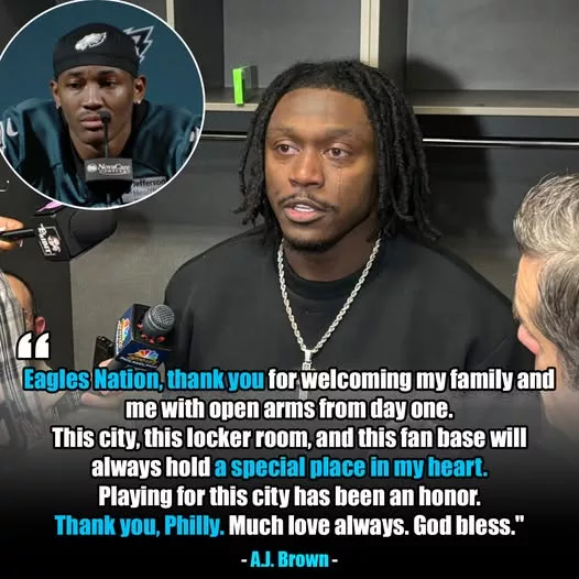 Cover Image for 😢🦅 EAGLES FANS ARE EMOTIONAL AFTER DEVONTA SMITH’S RESPONSE 🦅😢  Following A.J. Brown’s emotional farewell message to Philadelphia, Eagles fans were already struggling to process the possibility of saying goodbye to one of the franchise’s biggest stars.  Then came DeVonta Smith’s response.  While brief, the message reportedly carried the weight of years of friendship, unforgettable moments, and the bond the two receivers built while helping transform the Eagles into one of the NFL’s elite teams.  For fans, it wasn’t just about football—it was about watching a brotherhood that helped define an era in Philadelphia.  💔 Sometimes a few words say more than a long speech ever could.  👀 What exactly did DeVonta say, and why are Eagles fans calling it one of the most emotional moments of the offseason? Read more below.