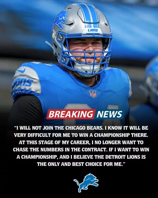 Cover Image for 🦁 RESPECT OVER MONEY. LEADERSHIP OVER PAYCHECK. 🦁  In a league where every dollar matters, one former Carolina Panthers contributor reportedly made a surprising decision that has Lions fans talking.  Despite receiving a larger $30 million offer from the Chicago Bears, the veteran chose a $25 million deal with Detroit instead. Why? According to the buzz, the opportunity to join a winning culture, mentor a young roster, and help bring a championship to the Motor City proved more valuable than the extra money.  It’s the type of move that doesn’t always make headlines immediately—but often becomes invaluable inside the locker room.  Now the big question is whether this veteran’s leadership can help take an already talented Lions team to the next level.  👀 Would you take less money for a chance to build a legacy in Detroit?