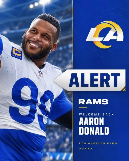 Cover Image for 🚨 RAMS FANS ARE LOSING THEIR MINDS! 🚨  Just 24 hours after the stunning arrival of Myles Garrett, another unbelievable rumor is shaking the NFL. According to the latest buzz, legendary defensive tackle Aaron Donald has decided to return to Los Angeles, creating what could become one of the most dominant defensive units football has ever seen.  Imagine opposing quarterbacks lining up against a defense featuring Garrett on the edge and Donald attacking from the interior. The thought alone has fans dreaming about a Super Bowl run.  While supporters wait for official details, social media has already exploded with reactions, with many calling it the biggest Rams storyline in years.  👀 Could this be the move that officially puts Los Angeles back on top of the NFL? The football world can’t stop talking about it.