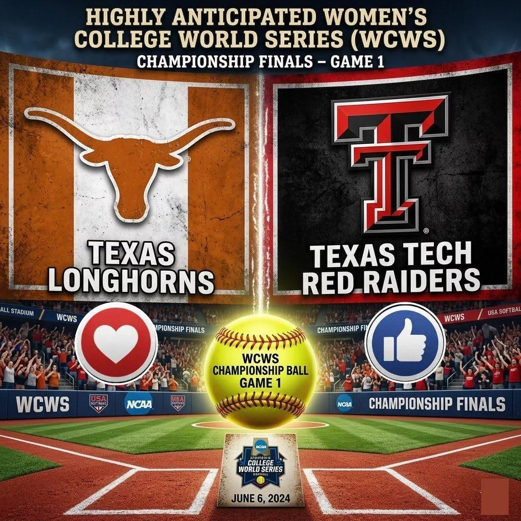 Cover Image for PRIME-TIME SHOWDOWN: ESPN has just announced a major last-minute change to its broadcast schedule, and fans of both Texas Tech Red Raiders softball and Texas Longhorns softball should take note.