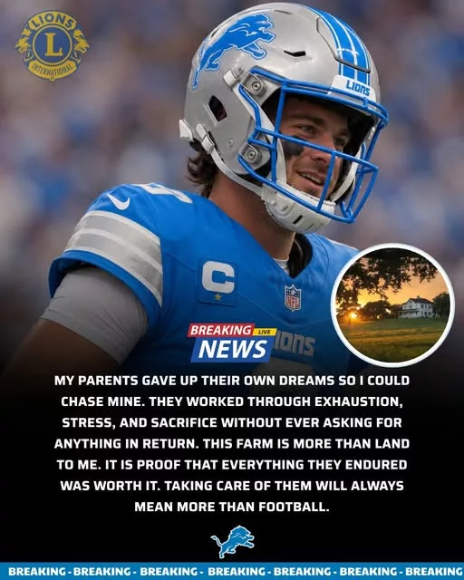 Cover Image for 🦁❤️ A STORY BIGGER THAN FOOTBALL ❤️🦁  Just days after signing with the Detroit Lions as an undrafted free agent, a quarterback who accounted for more than 60 touchdowns in college reportedly made a decision that has touched fans across the country.  Instead of spending his first NFL money on luxury items, cars, or personal rewards, he allegedly used his entire signing bonus to purchase a farm for his parents—a thank-you for the sacrifices they made throughout his journey.  In a league often defined by contracts, statistics, and headlines, this story serves as a reminder that family remains the greatest motivation for many athletes.  🏡 Sometimes the most meaningful victory doesn’t happen on the field.  👀 The identity of the quarterback—and the emotional story behind his decision—is leaving Lions fans inspired. Would you have done the same?
