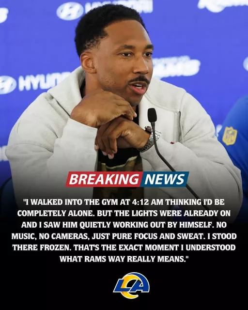 Cover Image for 🐏💪 THE RAMS WAY HIT DIFFERENT AT 4:12 A.M. 💪🐏  No reporters. No cameras. No teammates cheering him on.  Just hours before sunrise, newly arrived superstar Myles Garrett reportedly walked into the Rams facility expecting an empty gym. Instead, he found something that immediately caught his attention—a veteran already grinding through an intense workout while most of the city was still asleep.  That quiet moment is now being talked about across Rams circles as the perfect example of the culture Sean McVay and the organization have built. Talent may get players to Los Angeles, but commitment, discipline, and relentless work are what keep them there.  👀 If the story is true, Garrett may have learned in a single morning why so many players respect “The Rams Way.”  And Rams fans believe this could be the beginning of something special.