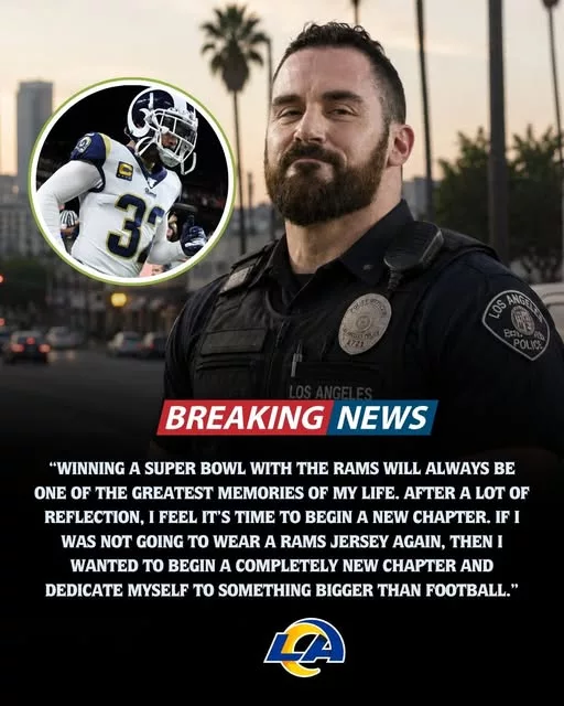 Cover Image for 🐏❤️ RESPECT: A beloved former Rams star is making headlines again—but this time, it has nothing to do with football. According to reports, the retired Rams legend has officially begun a new chapter of service by joining the Los Angeles Police Department. What truly captured fans’ attention, however, was the heartfelt message he shared with the city on Monday—a message about commitment, responsibility, and giving back to the community that supported him throughout his career. The emotional statement quickly spread across social media, with many Rams fans praising his decision and calling it one of the most inspiring post-retirement moves they’ve seen from a former player. Who is the Rams legend? What exactly did he say to Los Angeles? And why are so many fans saying his impact may be even greater off the field than it was on it? 🥹👇 The full story is touching hearts across Rams Nation.