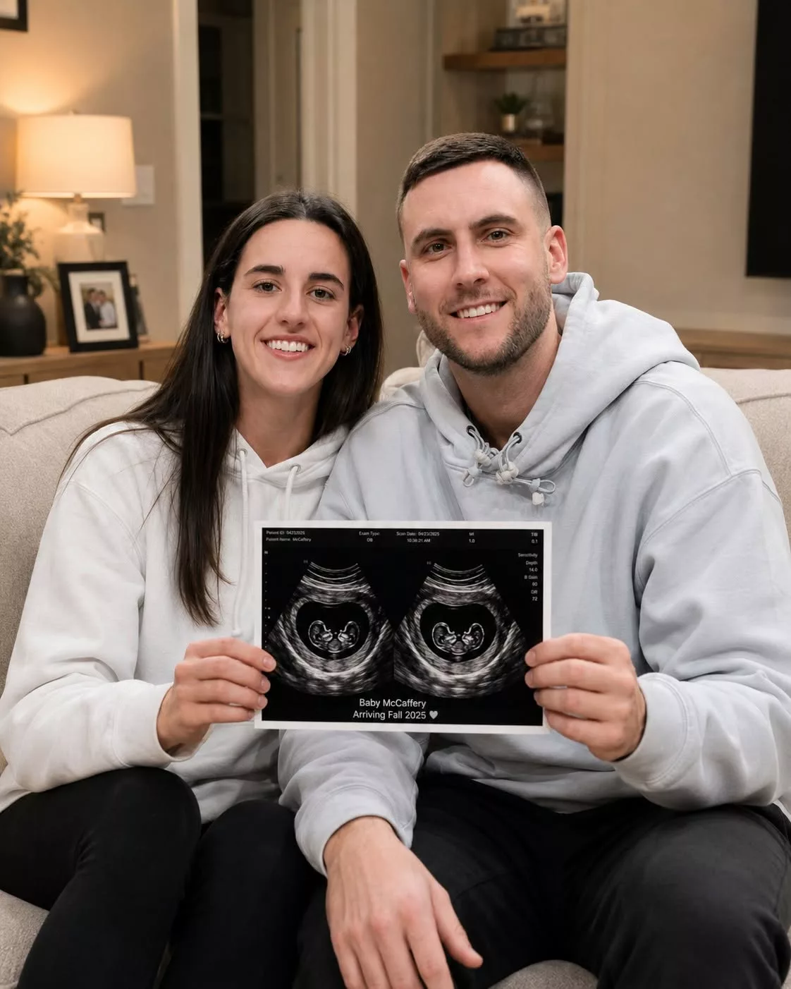 Cover Image for DOUBLE JOY: Caitlin Clark and her boyfriend, Connor McCaffery, are over the moon as they announce that they are in the eighth week of a twin pregnancy through in vitro fertilization (IVF).