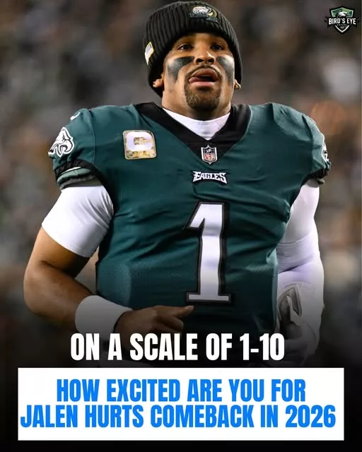 Cover Image for 🦅⏳ THE COMEBACK SEASON IS GETTING CLOSER! Every year, people find a reason to doubt Jalen Hurts. Every year, he finds a way to answer. After leading Philadelphia through another unforgettable chapter, the Eagles’ franchise quarterback is preparing for what could be one of the most important seasons of his career. The expectations are sky-high. The pressure is real. And the spotlight will be brighter than ever as Philadelphia sets its sights on another championship run. Can Hurts silence the critics once again? Can he elevate the Eagles back to the top of the NFC? Or is 2026 the year he takes his game to an entirely new level? 👀🔥 One thing is certain: Eagles fans can’t wait to see No. 1 back on the field. 👇 On a scale of 1-10, how excited are you for Jalen Hurts in 2026? #FlyEaglesFly