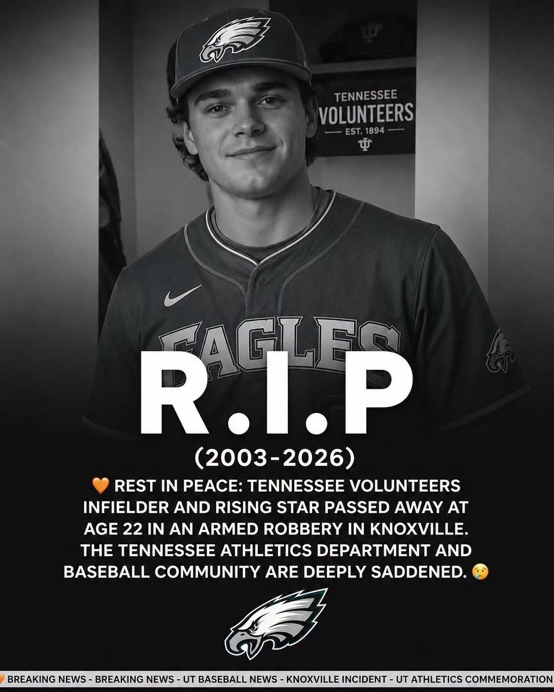 Cover Image for REST IN PEACE: A 22-year-old player for the Philadelphia Eagles football program, widely regarded as one of the team’s brightest young talents and a future star