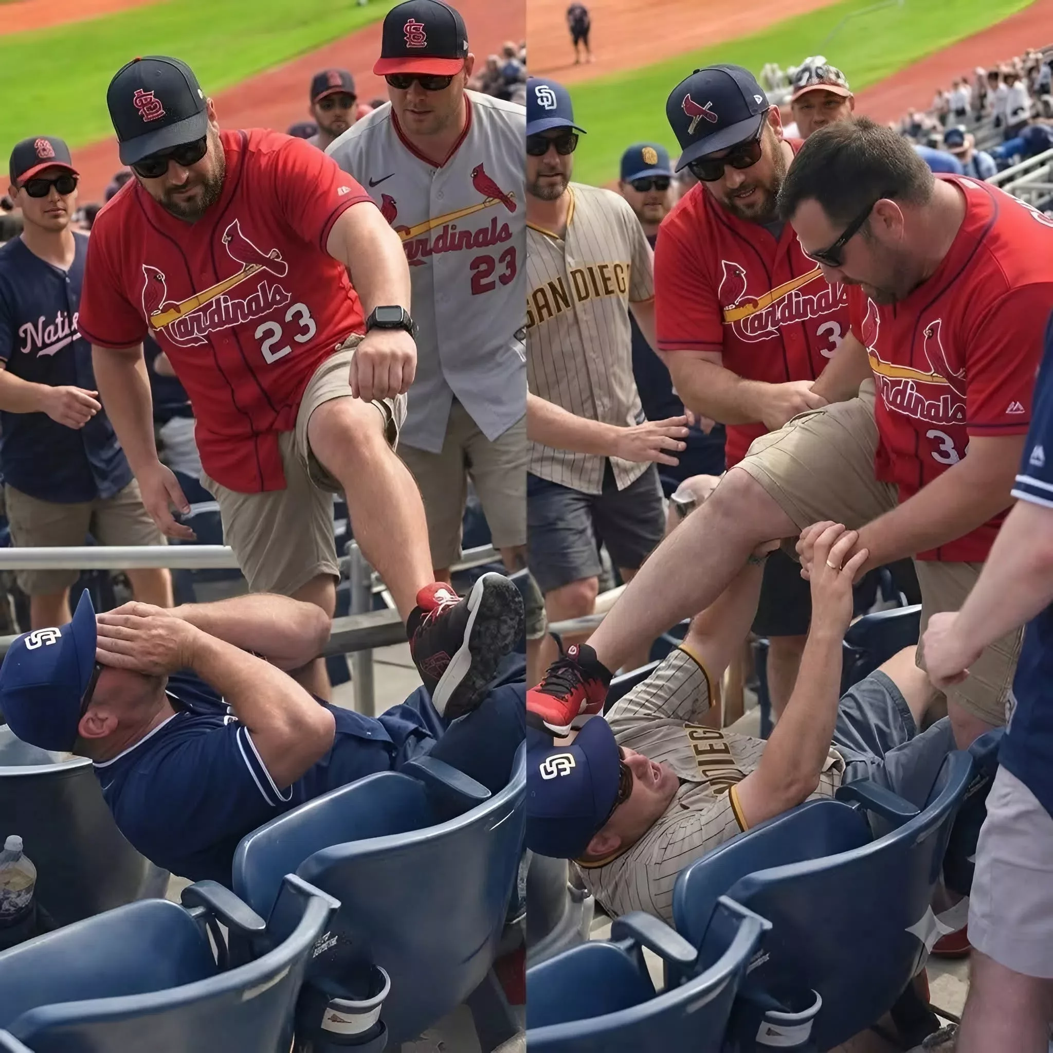 Cover Image for CHAOS AT THE BALLPARK: St. Louis Cardinals VS San Diego Padres Game Turns Wild as Fans Throw Haymakers in One of the Craziest Fights You’ll See [VIDEO]