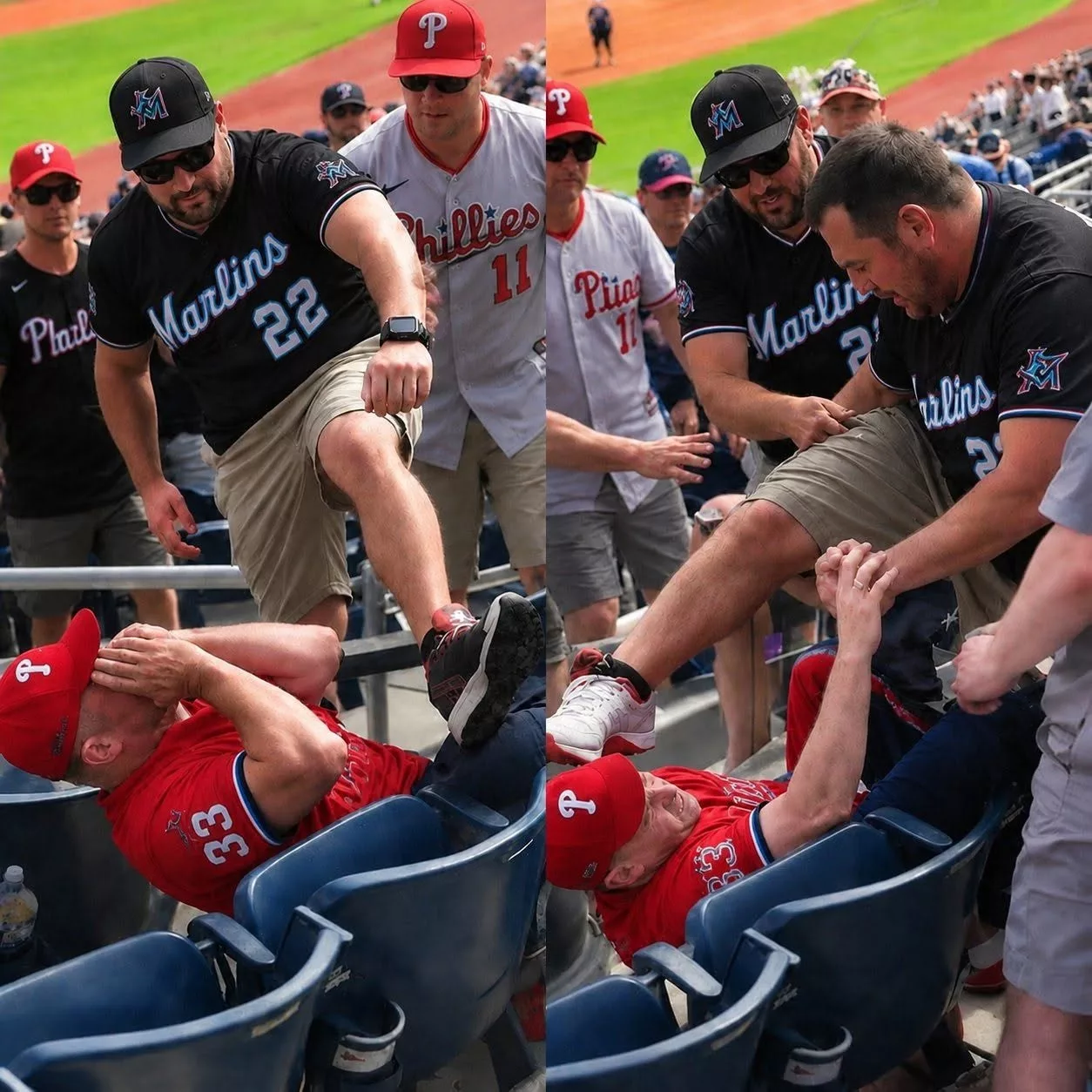 Cover Image for CHAOS AT THE BALLPARK: Philadelphia Phillies VS Miami Marlins Game Turns Wild as Fans Throw Haymakers in One of the Craziest Fights You’ll See [VIDEO]