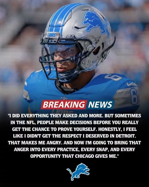 Cover Image for 🦁😳 JUST 12 HOURS AFTER BEING RELEASED, THE RESPONSE NOBODY EXPECTED…  One rookie wide receiver reportedly wasted no time after being cut by the Detroit Lions, quickly landing a tryout opportunity with the Chicago Bears. But what has fans talking isn’t the workout itself—it’s the message he allegedly sent afterward, a message that many are interpreting as frustration directed toward the organization that gave up on him.  For young players fighting to keep their NFL dreams alive, being released can become motivation. Sometimes that motivation turns into a determination to prove people wrong, especially when a division rival enters the picture.  👀 Who is the rookie receiver? What exactly did he say after leaving Detroit? And could the Bears end up benefiting from a player the Lions let slip away?  👇 The full story is creating plenty of debate across the NFC North.