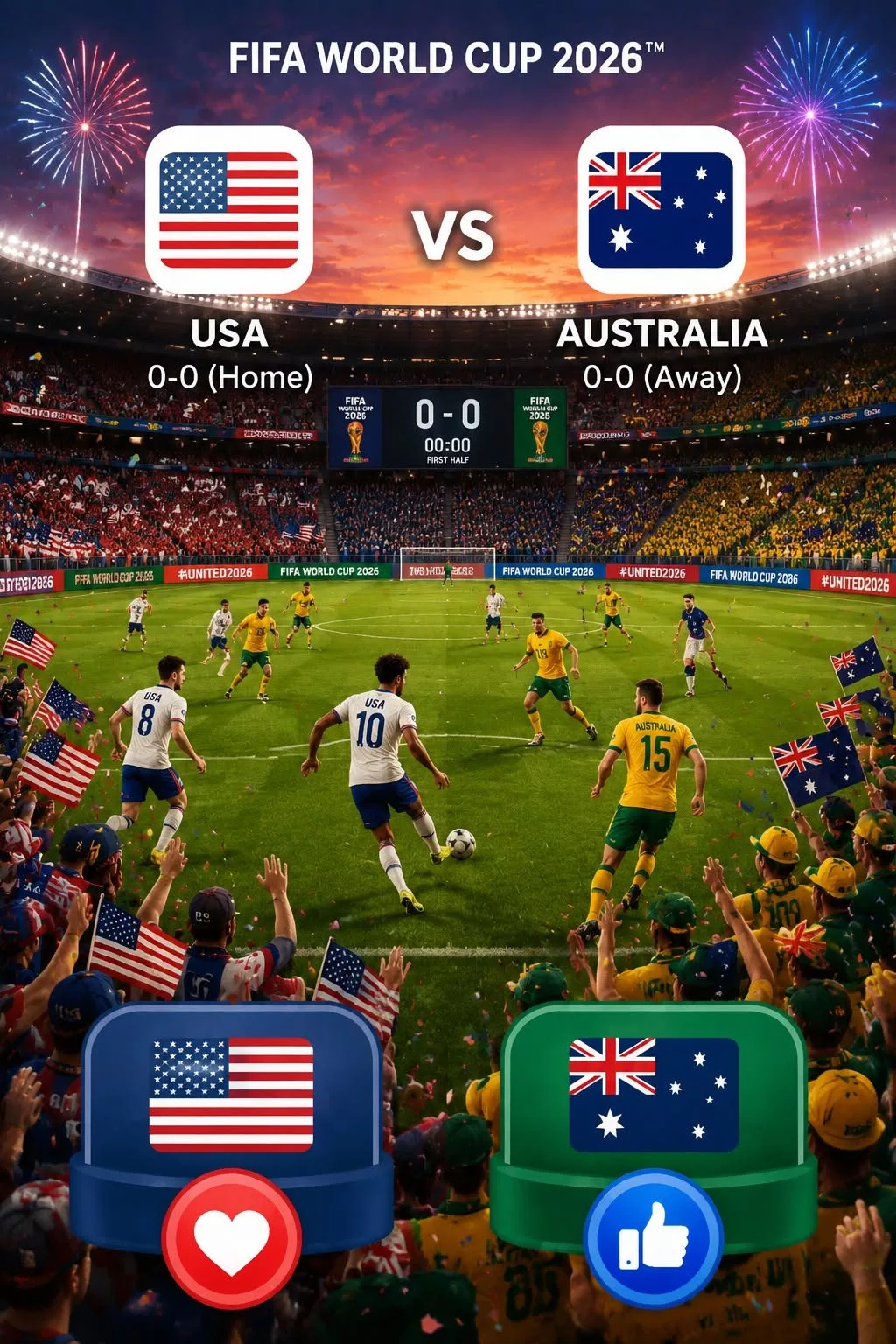Cover Image for 🚨 SCHEDULE CHANGE: USA vs Australia Now Set for New Start Time — FIFA World Cup 2026 Must-Watch Game 👇