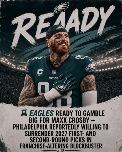 Cover Image for 🏈🦅 BREAKING: Could the Eagles be preparing for the biggest defensive move of the offseason?  Rumors are swirling that Philadelphia is exploring a blockbuster package for star pass rusher Maxx Crosby, with discussions reportedly involving premium future draft capital. While nothing has been confirmed, the possibility alone has Eagles fans dreaming about what an already talented defense could look like with one of the NFL’s most disruptive edge rushers added to the mix.  If a deal of this magnitude ever became reality, it would send a clear message that the Eagles are fully committed to chasing another Super Bowl and willing to make bold sacrifices to get there.  👀 Would the Raiders seriously consider such an offer—or is this only the first chapter of an even bigger story?  👇 Full details, trade speculation, and fan reactions are in the comments!