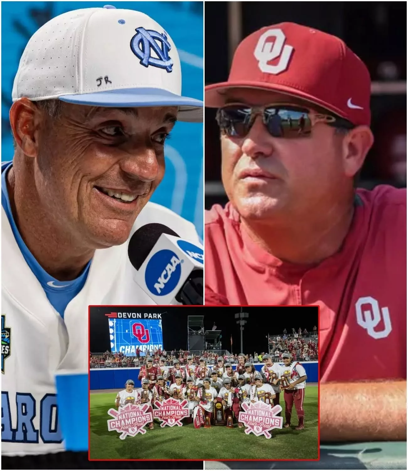 Cover Image for BREAKING NEWS: Oklahoma Wins 13–2, But the Real Explosion Came After the Final Out The scoreboard said Oklahoma 13 – North Carolina 2, but the most shocking moment of the College World Series championship didn’t happen on the diamond — it happened in the post-game press conference.