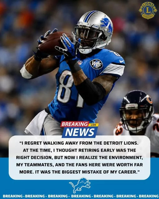 Cover Image for 🦁💔 SAD NEWS: Sometimes a player doesn’t fully appreciate what he had until it’s gone.  A former Lions wide receiver is reportedly reflecting on his decision to leave Detroit, sharing a message that has sparked discussion throughout the NFL community. According to the story, he believes young players should think carefully before walking away from a locker room, coaching staff, and fan base that truly believe in them.  In today’s NFL, contracts and opportunities often drive major decisions. But some bonds can’t be measured by money alone. The connection between teammates, coaches, a city, and its fans can become something special—and not every player realizes that until after they leave.  👀 Who is the former Lions receiver? What does he regret most? And why is his message resonating with so many fans?  👇 The full story has Lions Nation talking.