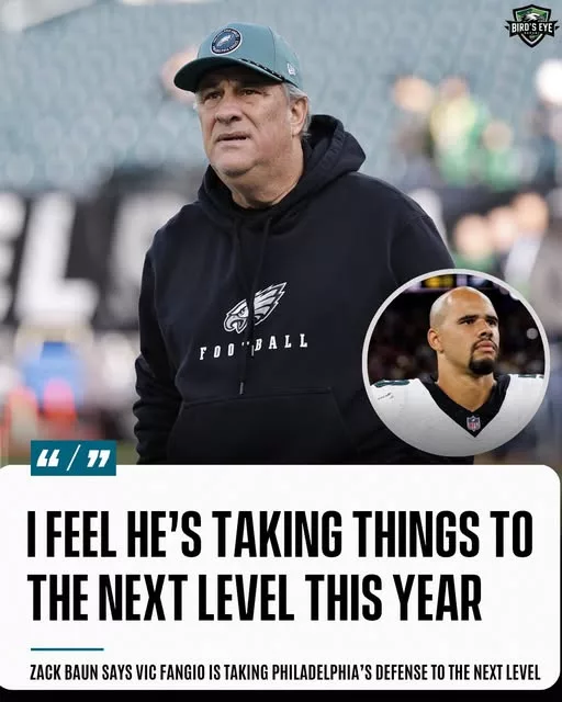 Cover Image for 👀🦅 “Next level.”  That’s the phrase Zack Baun used when describing what Vic Fangio is building with the Eagles defense—and the most exciting part? Training camp hasn’t even started yet.  Baun’s comments have fans buzzing about just how dominant Philadelphia’s defense could become this season. With Fangio entering another year in charge and a roster loaded with young stars and proven veterans, expectations are already sky-high.  Players inside the building are reportedly seeing new wrinkles, greater discipline, and an even more aggressive approach that could take the unit to another level. If Baun’s assessment is accurate, opposing offenses may be in for a long year.  🔥 Is this shaping up to be the NFL’s most feared defense?  👇 Read the full story and see why Eagles players are already raving about Fangio’s latest masterpiece.