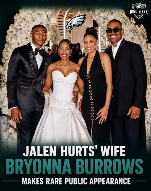 Cover Image for 💚🦅 EAGLES FANS CAN’T STOP TALKING ABOUT THIS MOMENT!  Jalen Hurts and his wife, Bryonna Burrows, made a rare public appearance together while celebrating one of the biggest days in DeVonta Smith’s life—his wedding. The appearance immediately caught the attention of Eagles fans, who don’t often get to see the usually private couple in the spotlight.  Photos and videos from the celebration quickly began circulating online, with many fans praising the close bond shared by Philadelphia’s stars both on and off the field. It was a reminder that some of the strongest connections within the Eagles organization extend far beyond game day.  ❤️ A special occasion, a rare appearance, and plenty of memorable moments.  👇 See the photos and reactions that have Eagles Nation buzzing!