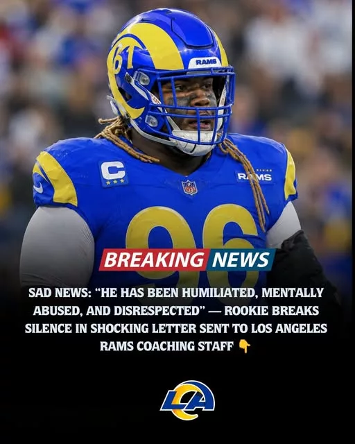 Cover Image for 🚨🐏 INTERNAL CONFLICT IN LOS ANGELES?  A shocking report is making waves across Rams Nation after claims surfaced that a rookie player sent an emotional letter directly to members of the coaching staff. According to the allegations, the young player expressed feelings of being humiliated, mentally overwhelmed, and repeatedly disrespected during his time with the organization.  While the full details remain unclear and the claims have not been independently verified, the story has already sparked intense debate among fans regarding player development, locker room culture, and the pressures facing NFL rookies.  👀 What exactly was written in the letter, and how are the Rams reportedly responding behind closed doors?  👇 Full story, reactions, and the latest developments are in the comments.