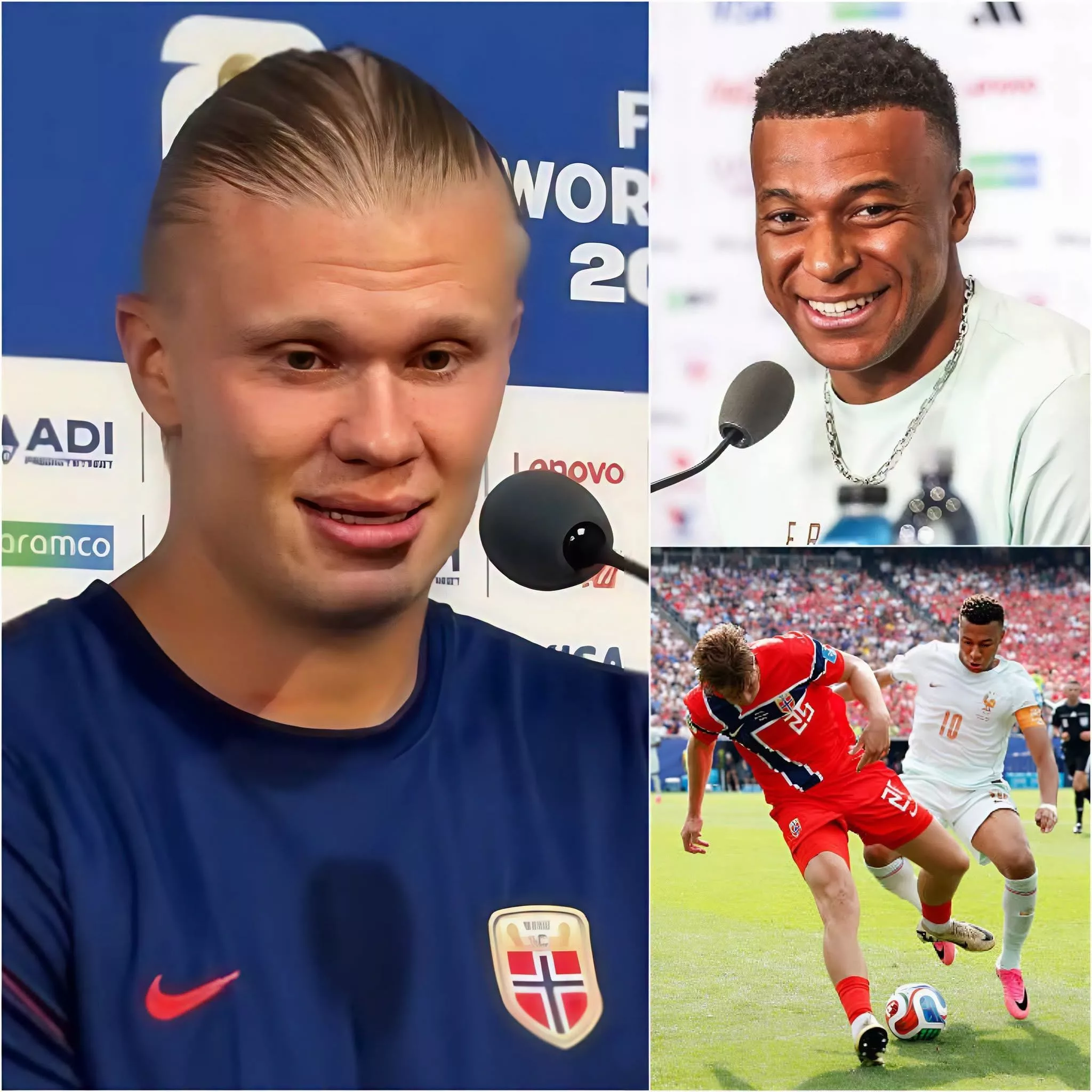 Cover Image for « LA FRANCE N’A GAGNÉ QUE PARCE QUE JE N’ÉTAIS PAS SUR LE TERRAIN ! » Erling Haaland a ironisé après la lourde défaite 1-4 de la Norvège face à la France, affirmant que s’il avait participé au match, le déroulement aurait été totalement différent.
