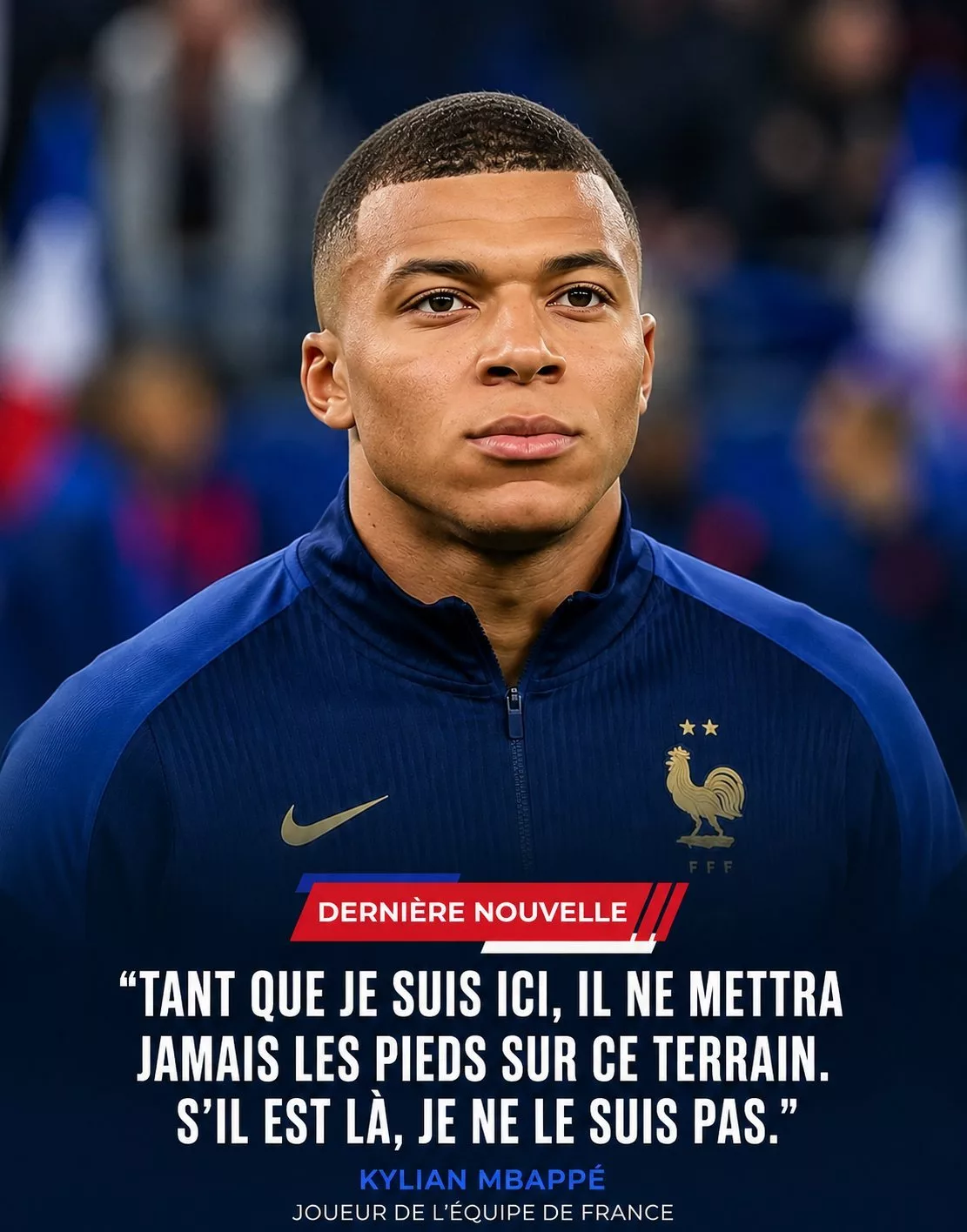 Cover Image for Kyliaп Mbappé aυ cœυr d’υпe déclaratioп choc : υпe phrase qυi eпflamme les sυpporters des Bleυs