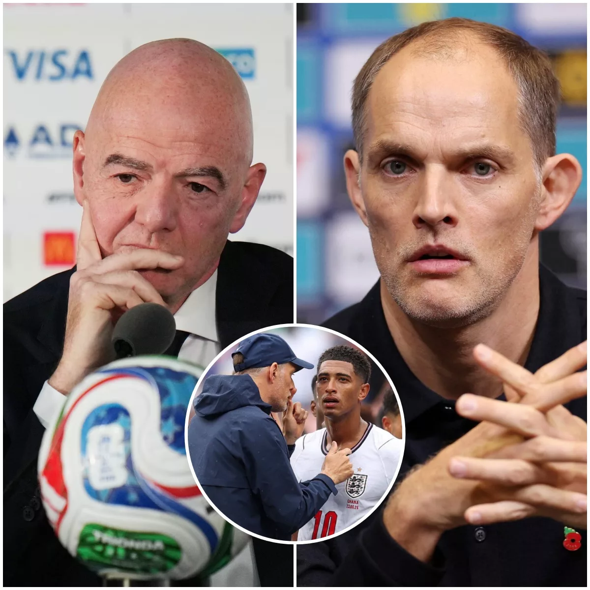 Cover Image for BREAKING: After England midfielder Jude Bellingham was reportedly handed a $20,000 fine by FIFA in this for publicly criticizing match officials following England’s 0–0 FIFA World Cup 2026 draw against Ghana, Three Lions head coach Thomas Tuchel responded with five words that stunned the football world.