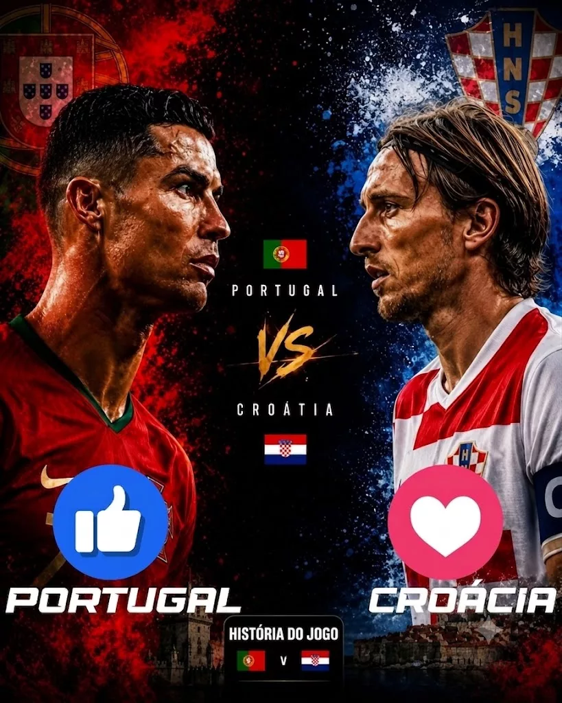 Cover Image for COMO ASSISTIR 🔥: Cristiano Ronaldo 🇵🇹 vs Luka Modrić 🇭🇷 — Portugal vs Croácia | Oitavos de Final do Mundial 2026