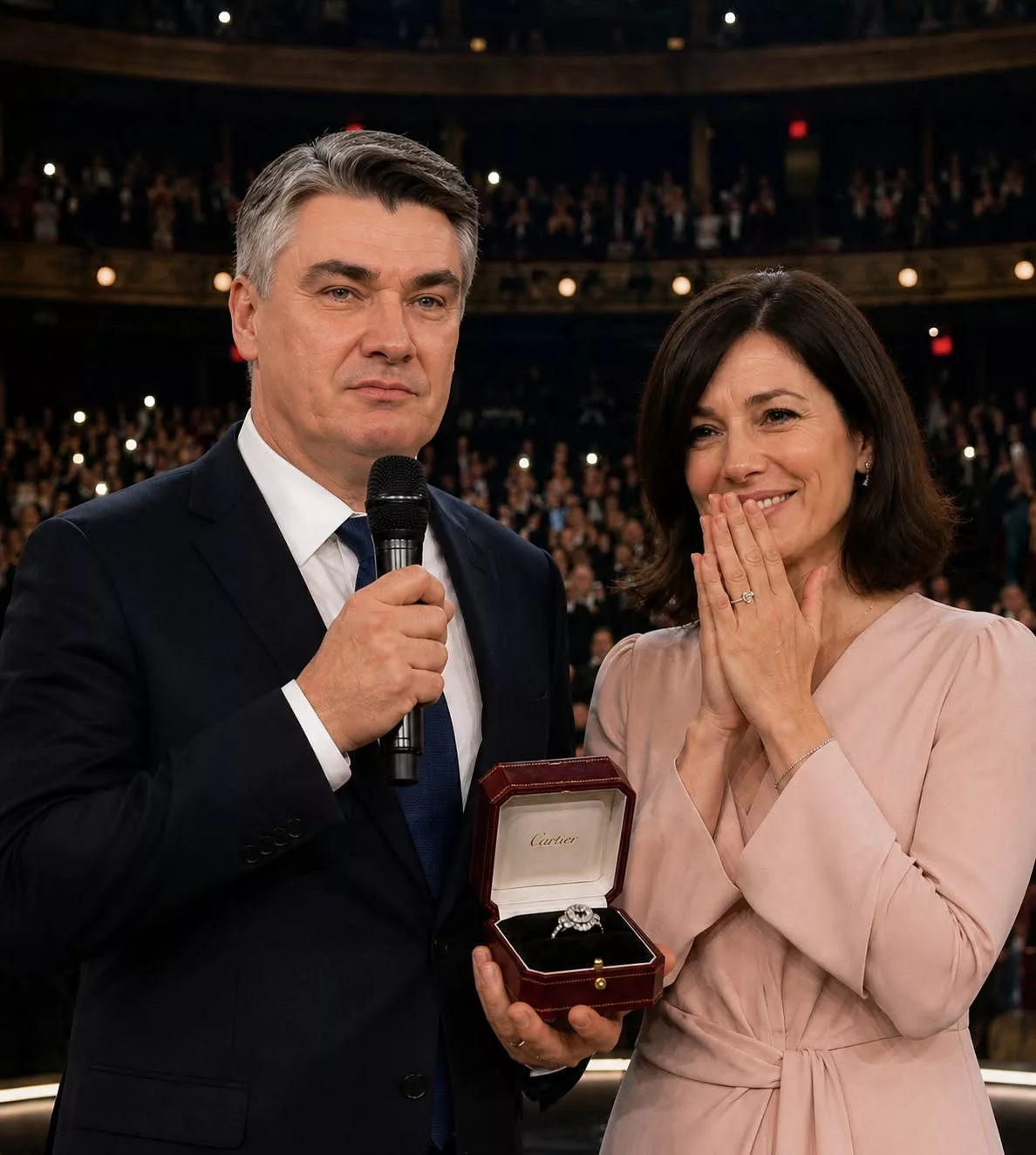 Cover Image for IZVANREDNO: Zoran i Sanja Milanović ganuli naciju – dijamantni prsten od 1,8 milijuna dolara i riječi koje su zaustavile vrijeme
