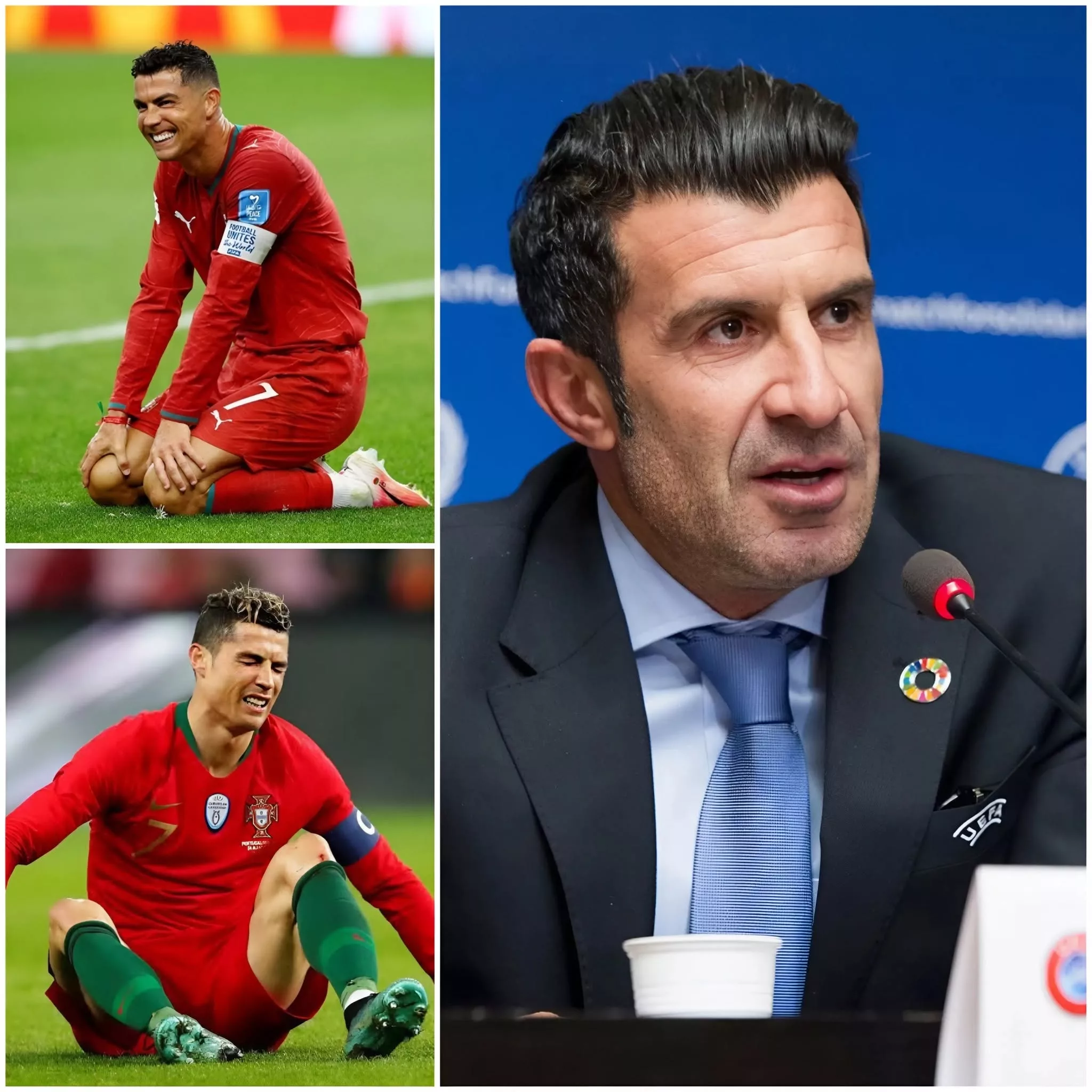 Cover Image for 🚨 Há escassos minutos: Luís Figo emociona os adeptos ao defender Cristiano Ronaldo e reacende o debate sobre o respeito devido ao capitão português