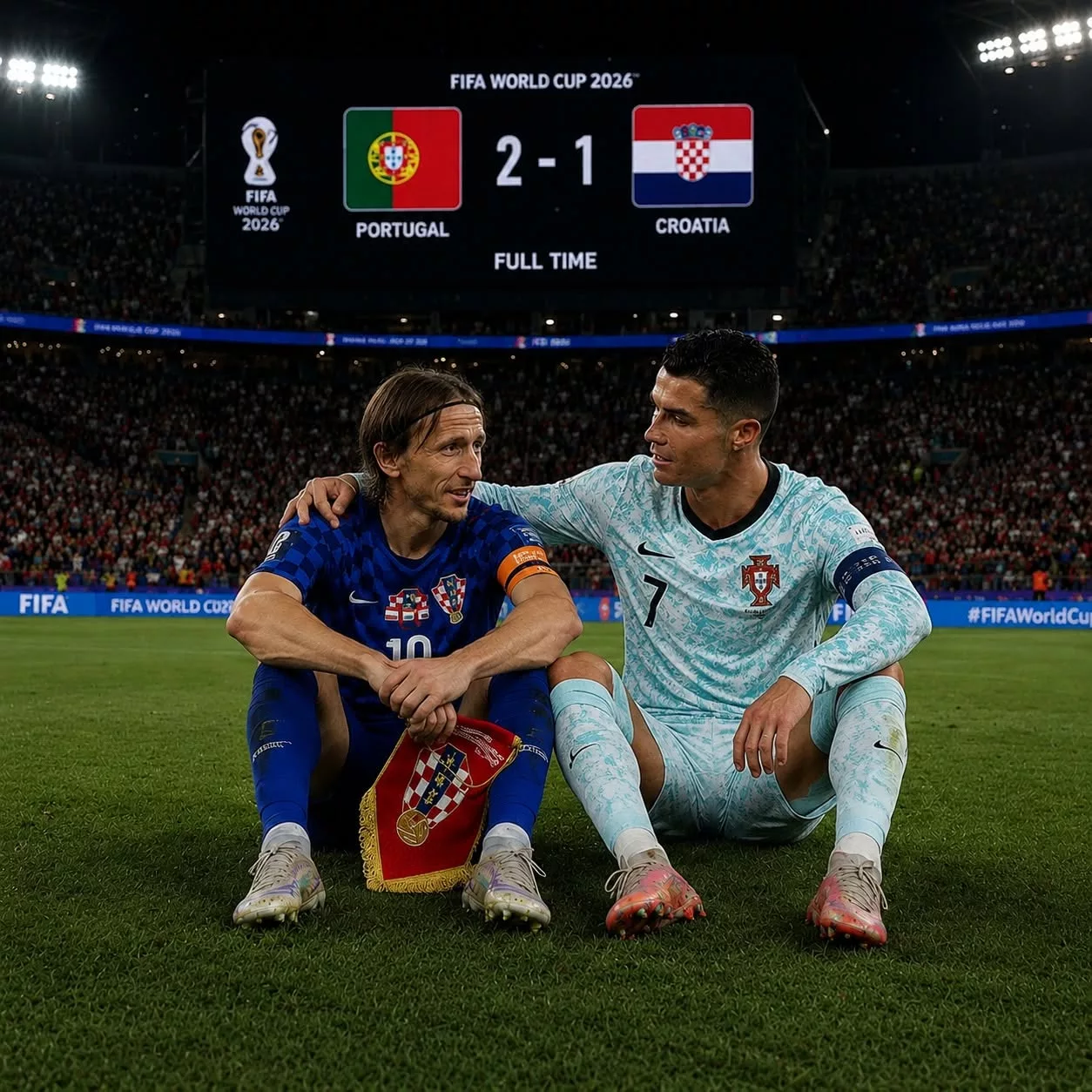 Cover Image for “UM SILÊNCIO QUE VALEU MAIS DO QUE A VITÓRIA”: O GESTO DE RONALDO A MODRIĆ APÓS PORTUGAL VS CROÁCIA