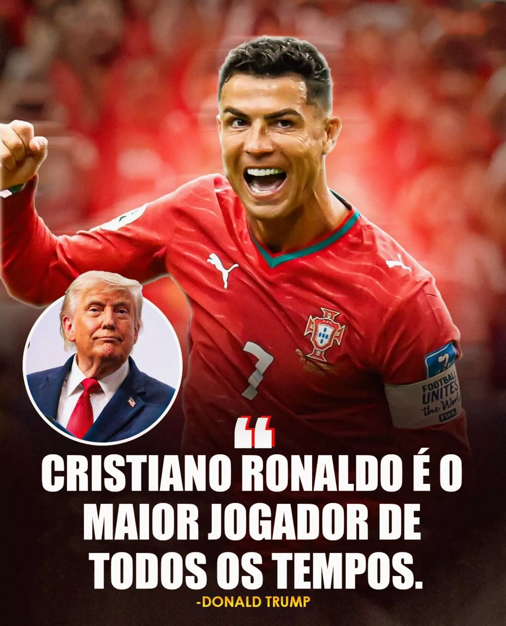 Cover Image for 🚨🔥 ÚLTIMA HORA: Donald Trump surpreende ao elogiar Cristiano Ronaldo e provoca enorme repercussão entre os adeptos de futebol