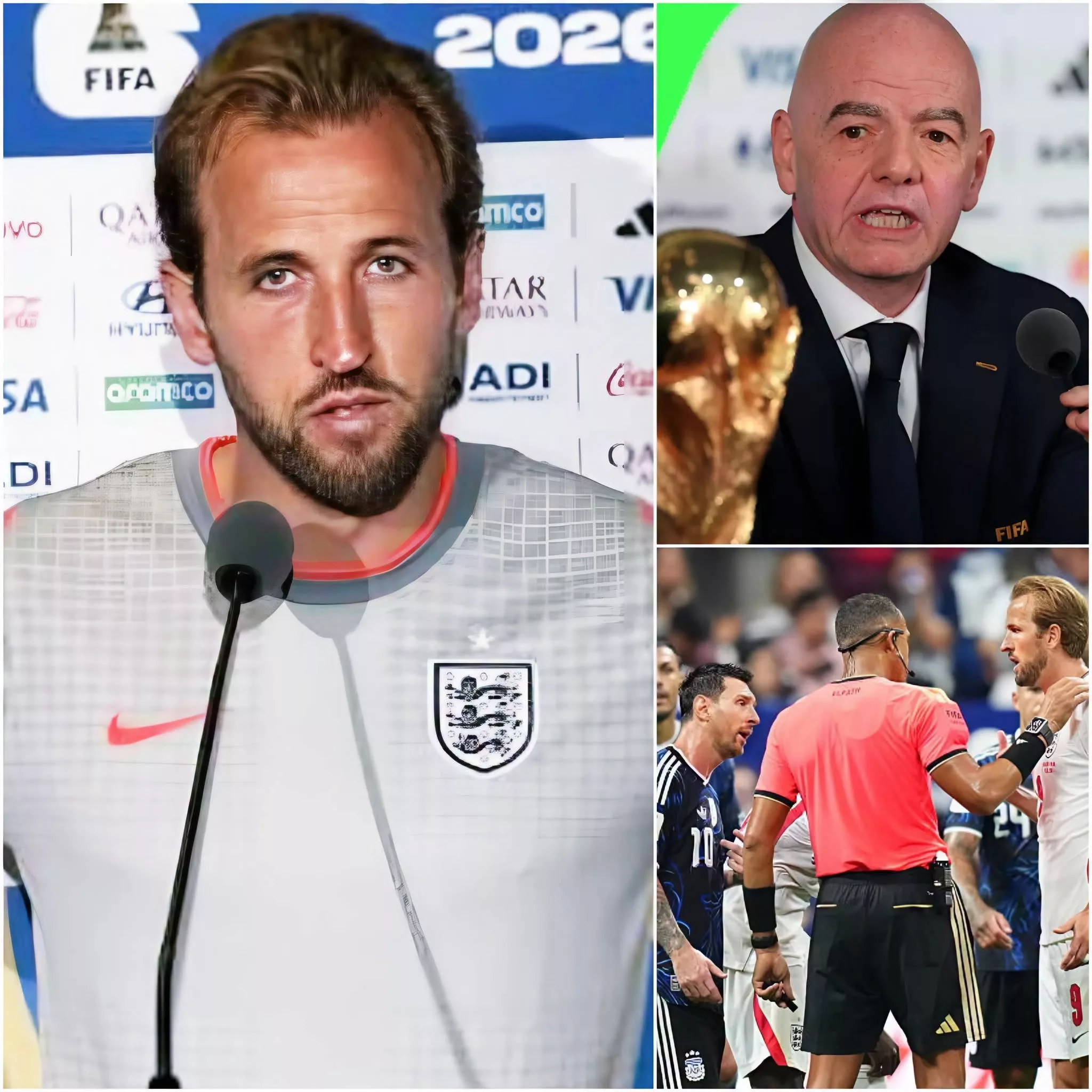 Cover Image for ❗️18 MINUTES AGO!!! ❌ “CHECK THE VAR!” English star Harry Kane was reportedly furious and accused Argentina of cheating following England’s 2-1 defeat against Argentina in the 2026 World Cup semi-final.