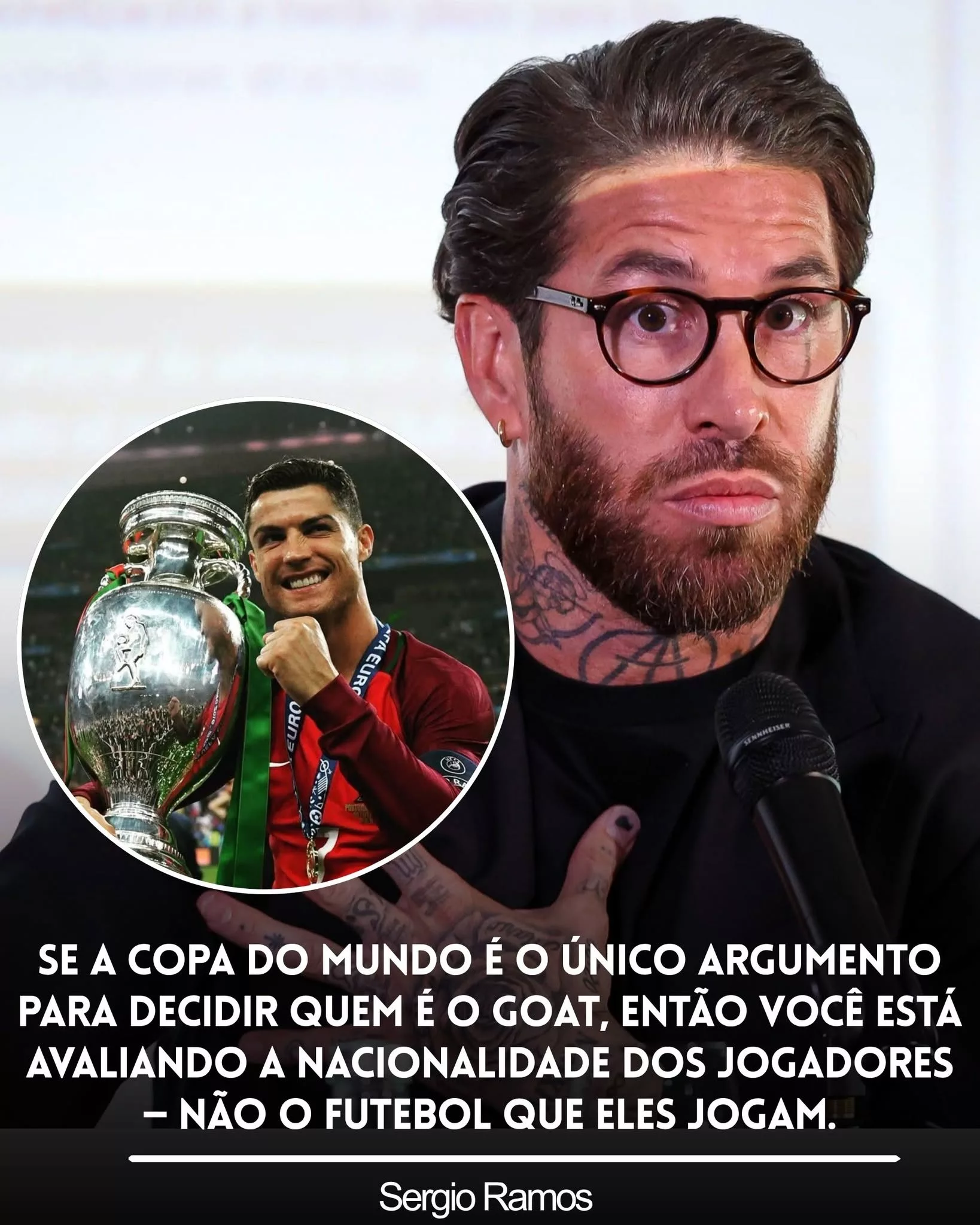 Cover Image for 🚨🔥 “ENTÃO O CRISTIANO NUNCA PODERÁ SER O GOAT SÓ PORQUE NÃO GANHOU UMA COPA DO MUNDO?” O Debate Volta a Incendiar o Futebol