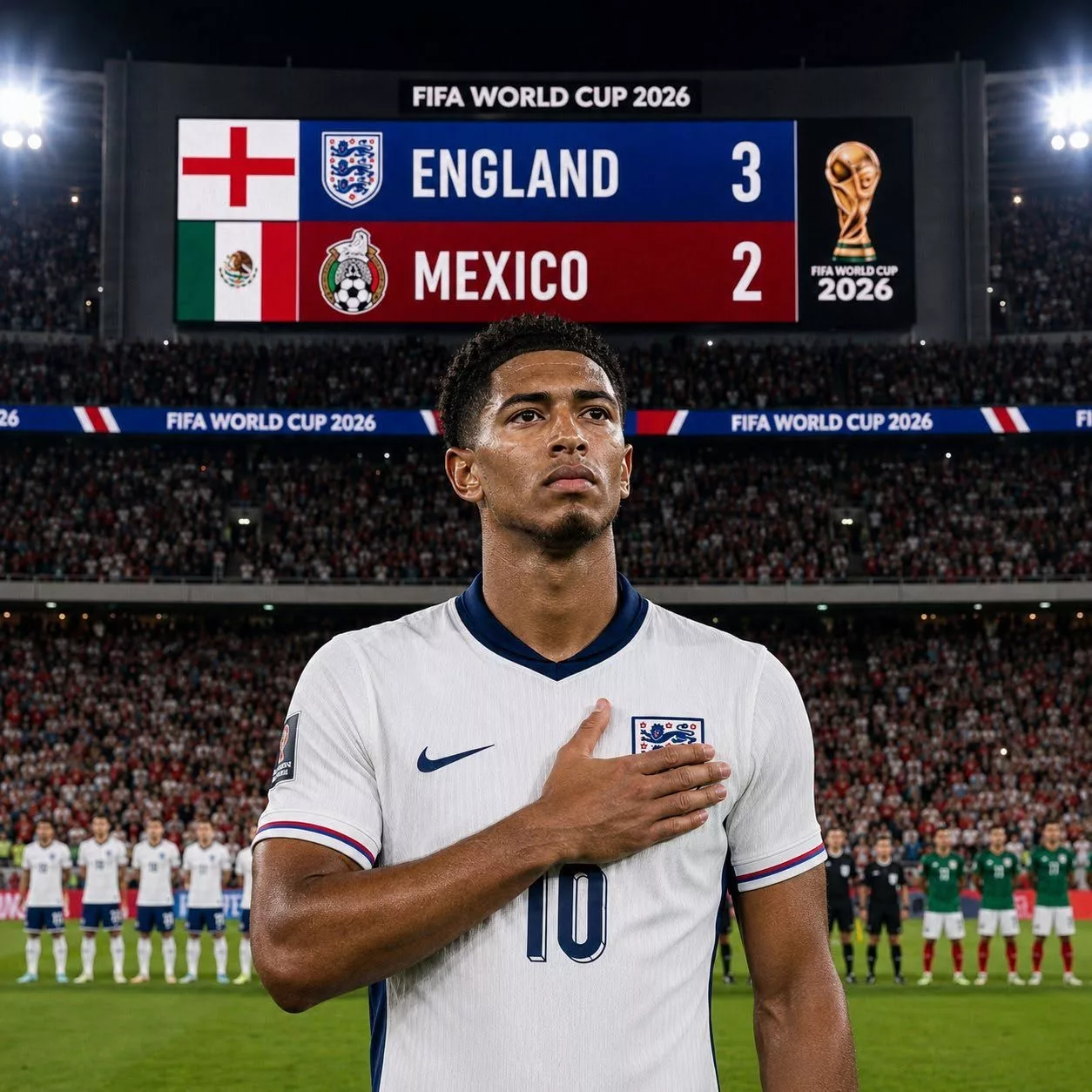 Cover Image for “A SILENT STADIUM, A LOUD HEART: Jυde Belliпgham’s Uпforgettable Aпthem After Eпglaпd’s 3–2 Thriller Over Mexico”