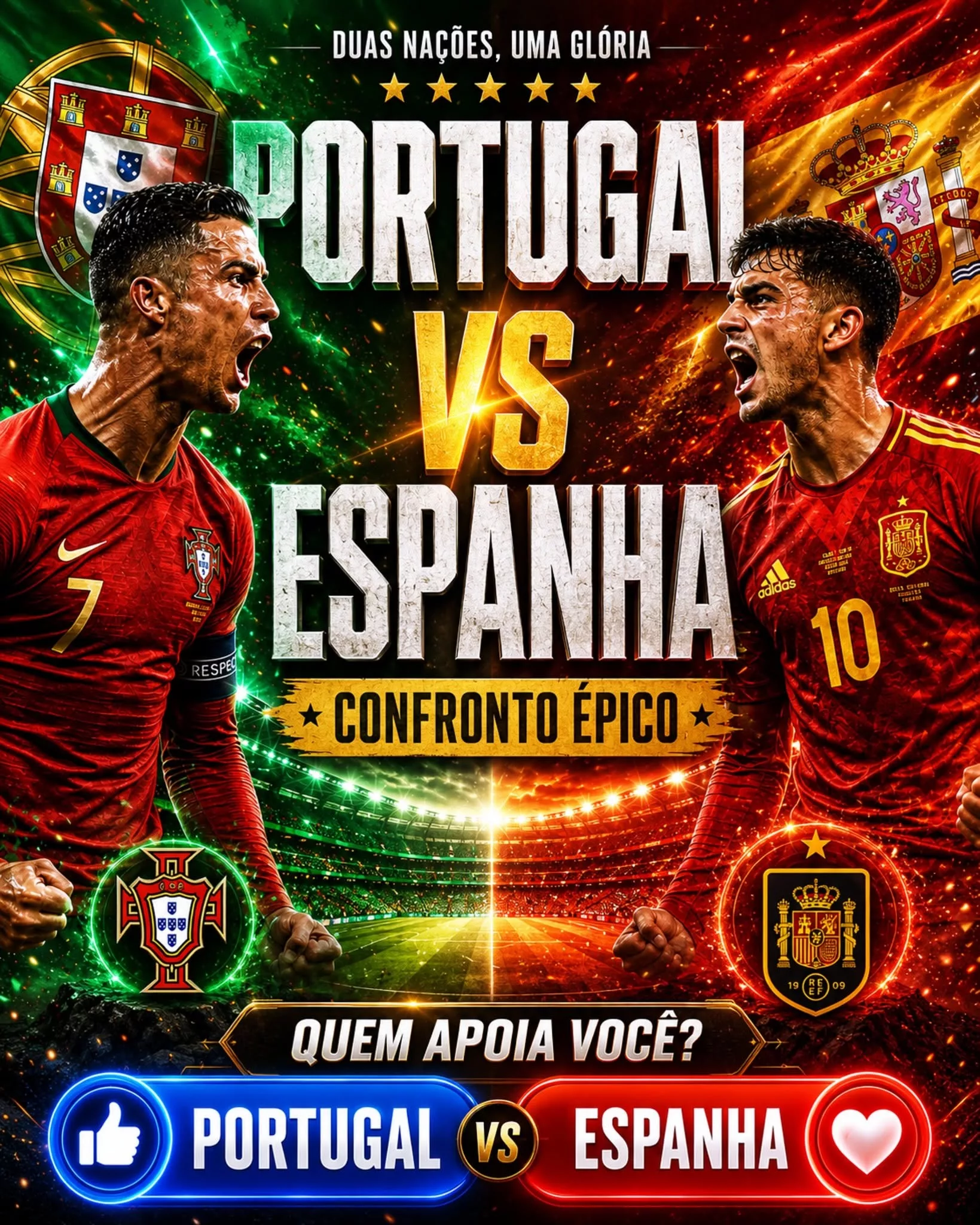 Cover Image for 🚨🇵🇹🇪🇸 ÚLTIMA HORA: O jogo entre Portugal e Espanha teve oficialmente o seu horário de início alterado devido às condições meteorológicas adversas.