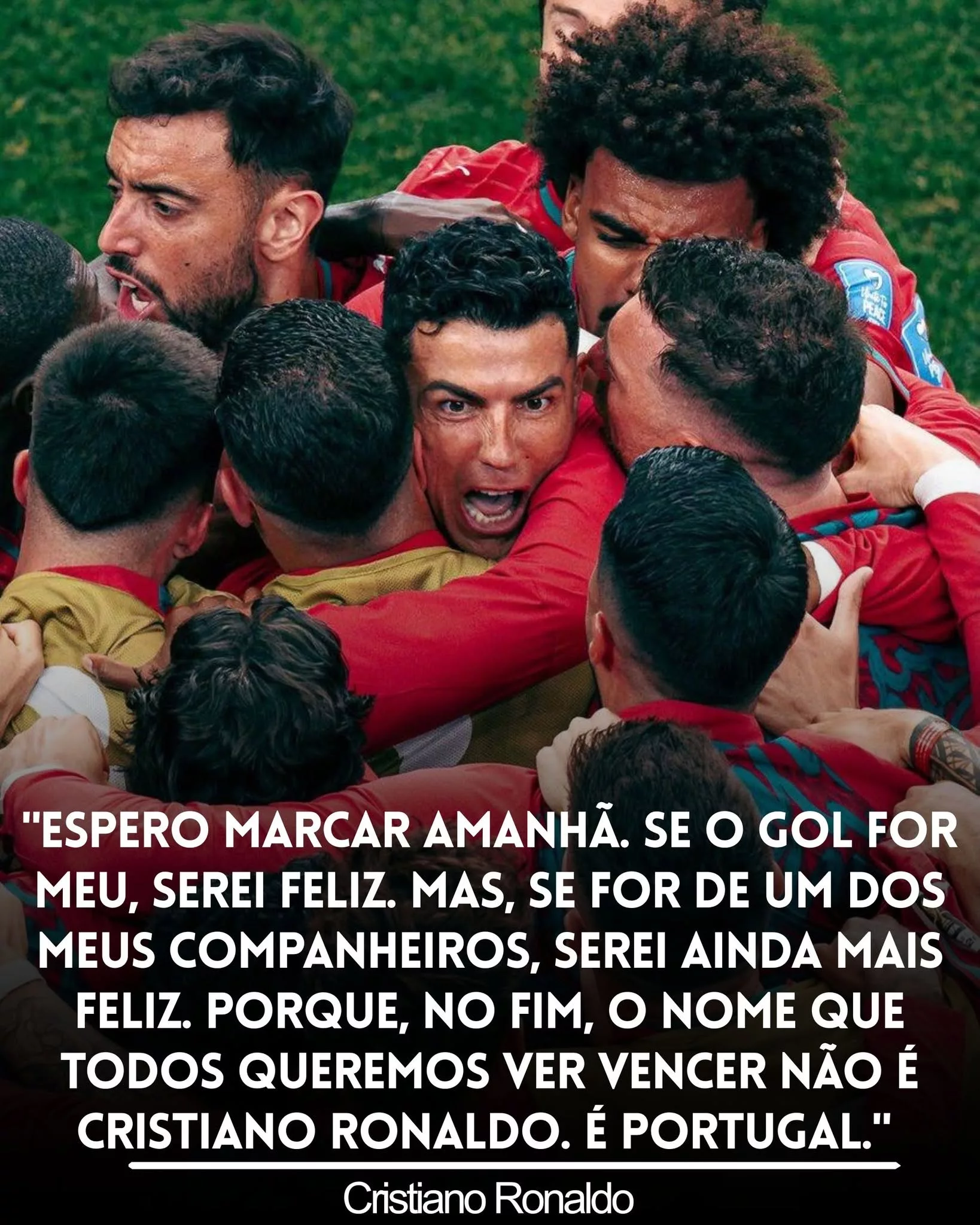 Cover Image for 🚨🇵🇹 “PORTUGAL ACIMA DE TUDO!” Foram apenas algumas palavras, mas bastaram para emocionar milhares de portugueses e recordar aquilo que sempre definiu Cristiano Ronaldo quando veste a camisola da Seleção Nacional. Num momento em que muitos esperavam ouvir o capitão falar sobre golos, recordes ou conquistas individuais, a mensagem foi completamente diferente. Simples, direta e profundamente patriótica.