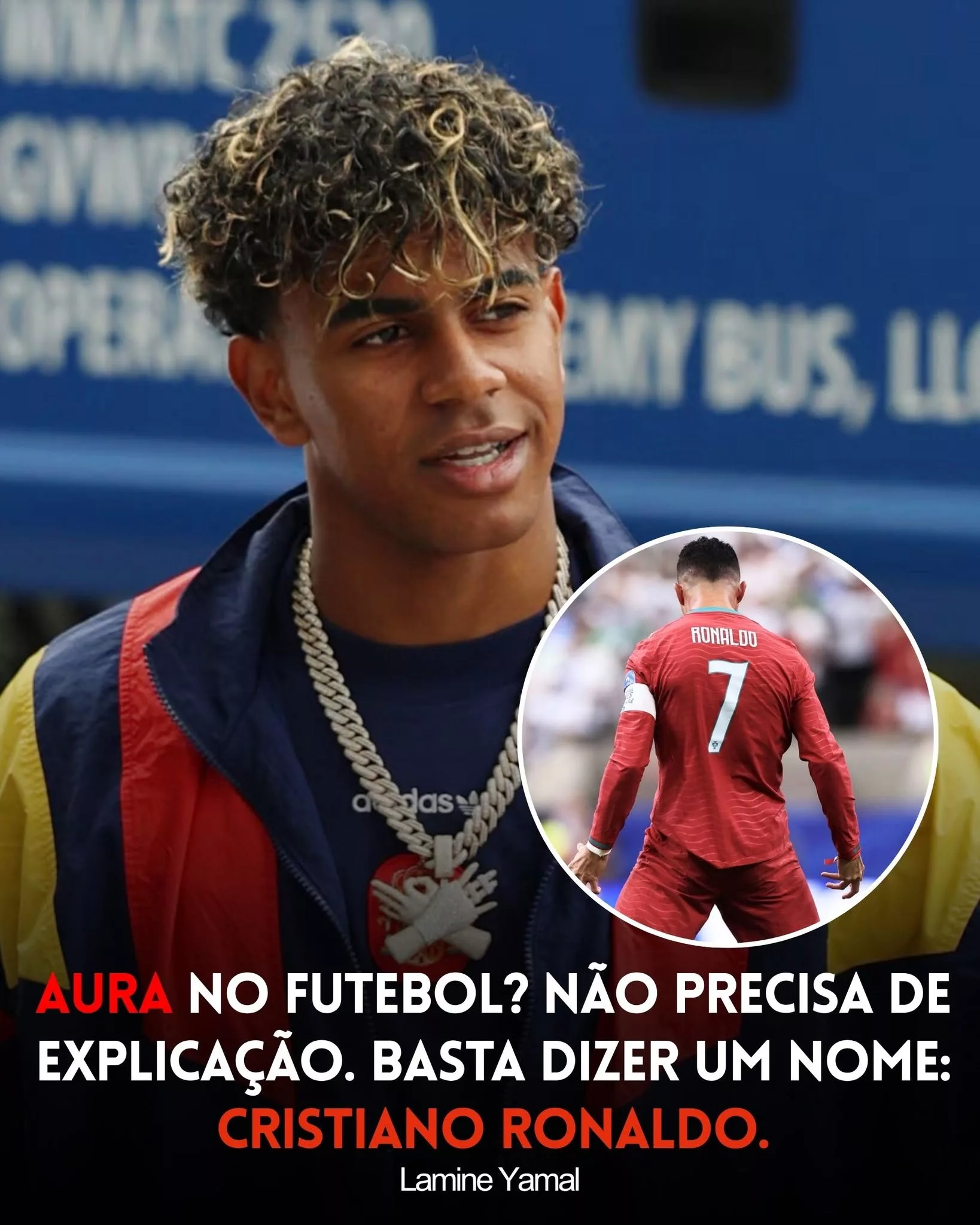 Cover Image for 🚨😳 LAMINE YAMAL EXPLICA O QUE SIGNIFICA “AURA” NO FUTEBOL E DESTACA CRISTIANO RONALDO COMO UM EXEMPLO ÚNICO