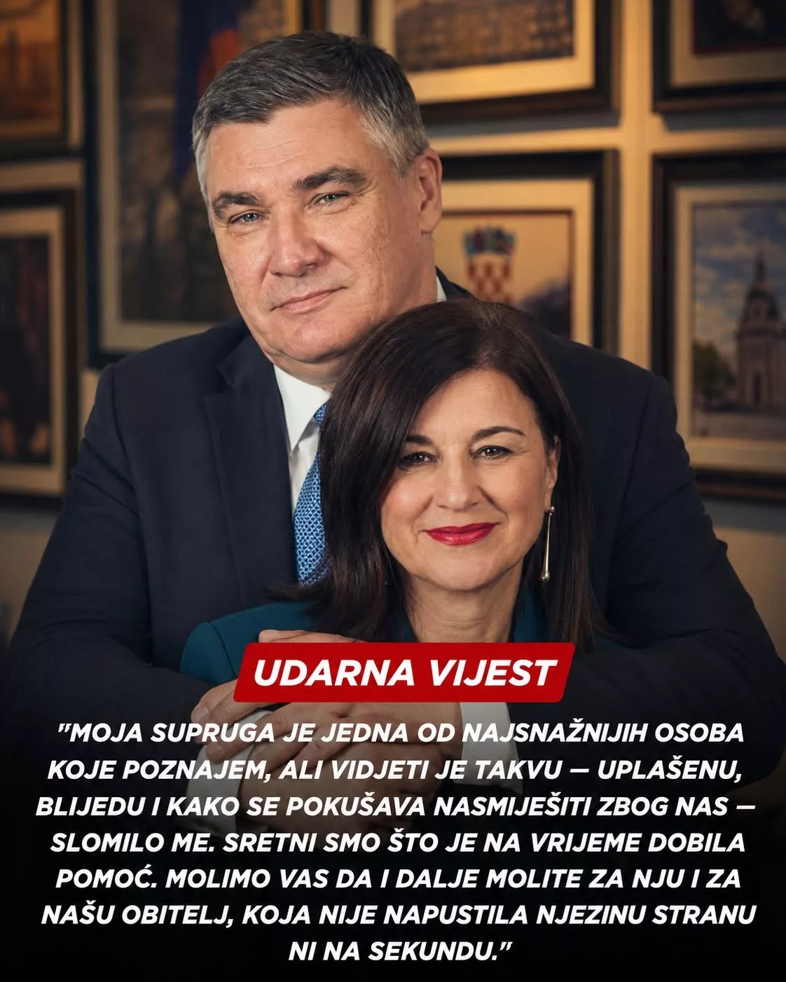 Cover Image for “Glas mu je zadrhtao pred kamerama: Zoran Milanović otkrio bol za Sanju – Hrvatska plače s njim”